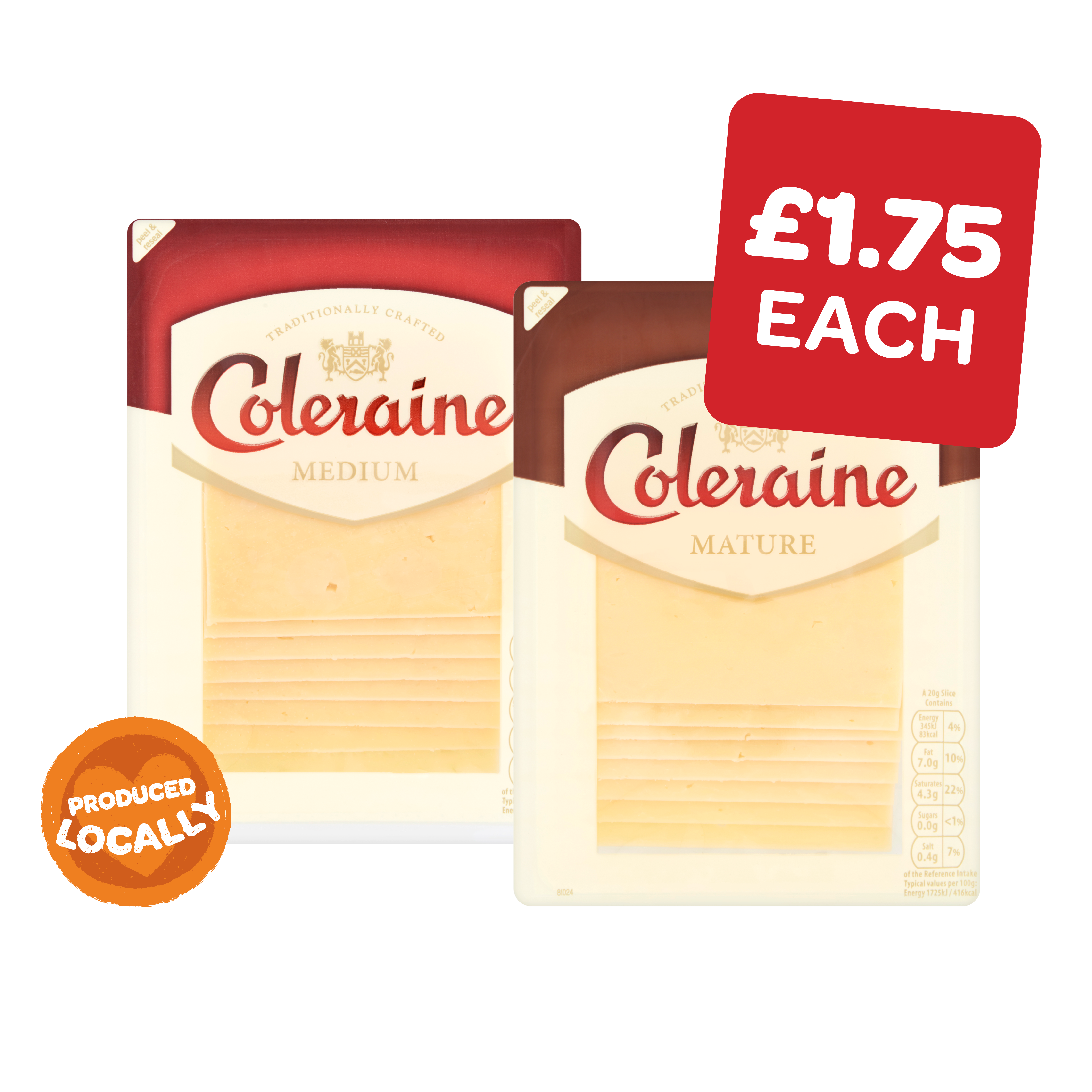 Coleraine Mild / Medium / Mature Cheese Slices