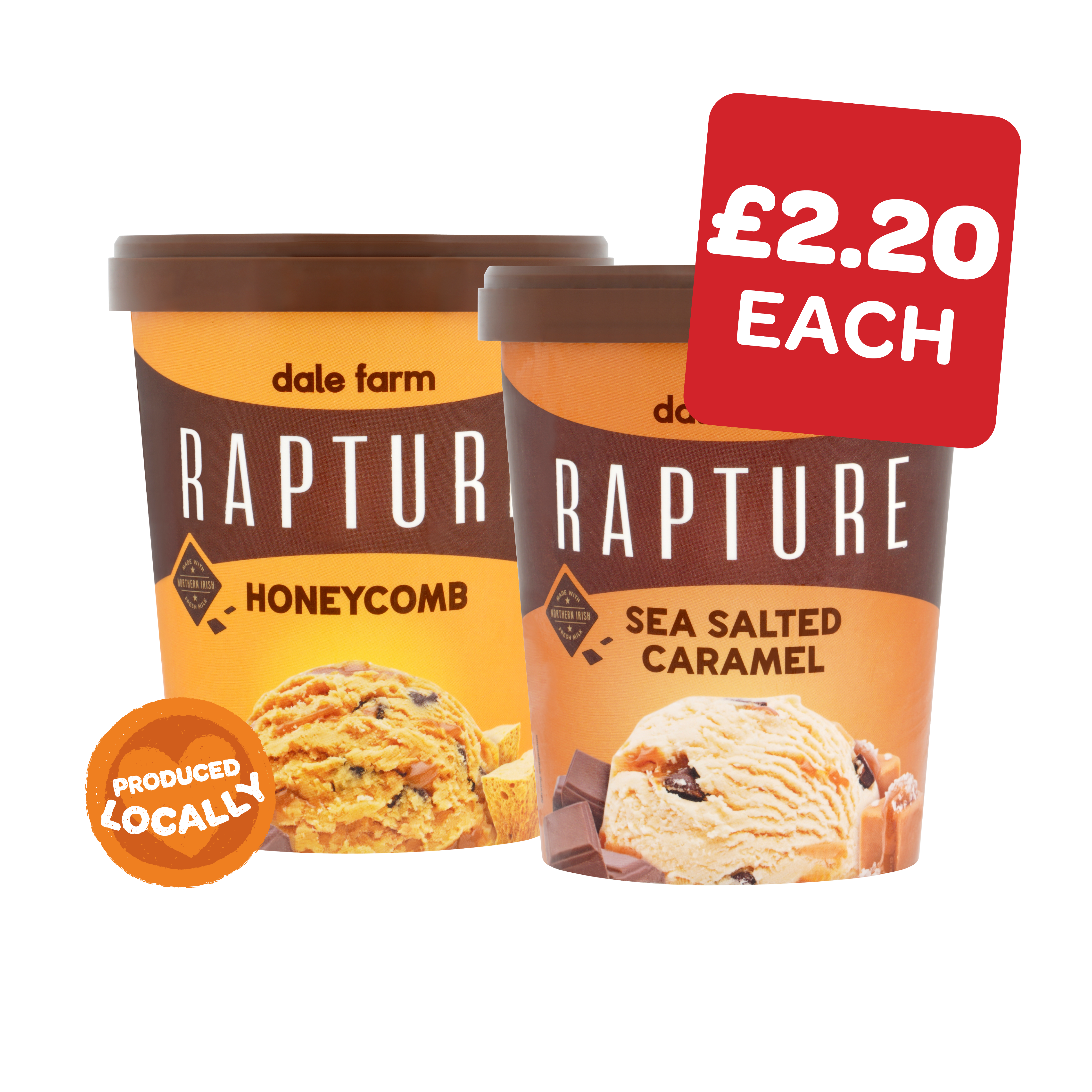 Dale Farm Rapture Salted Caramel / Honeycomb Ice Cream Tub