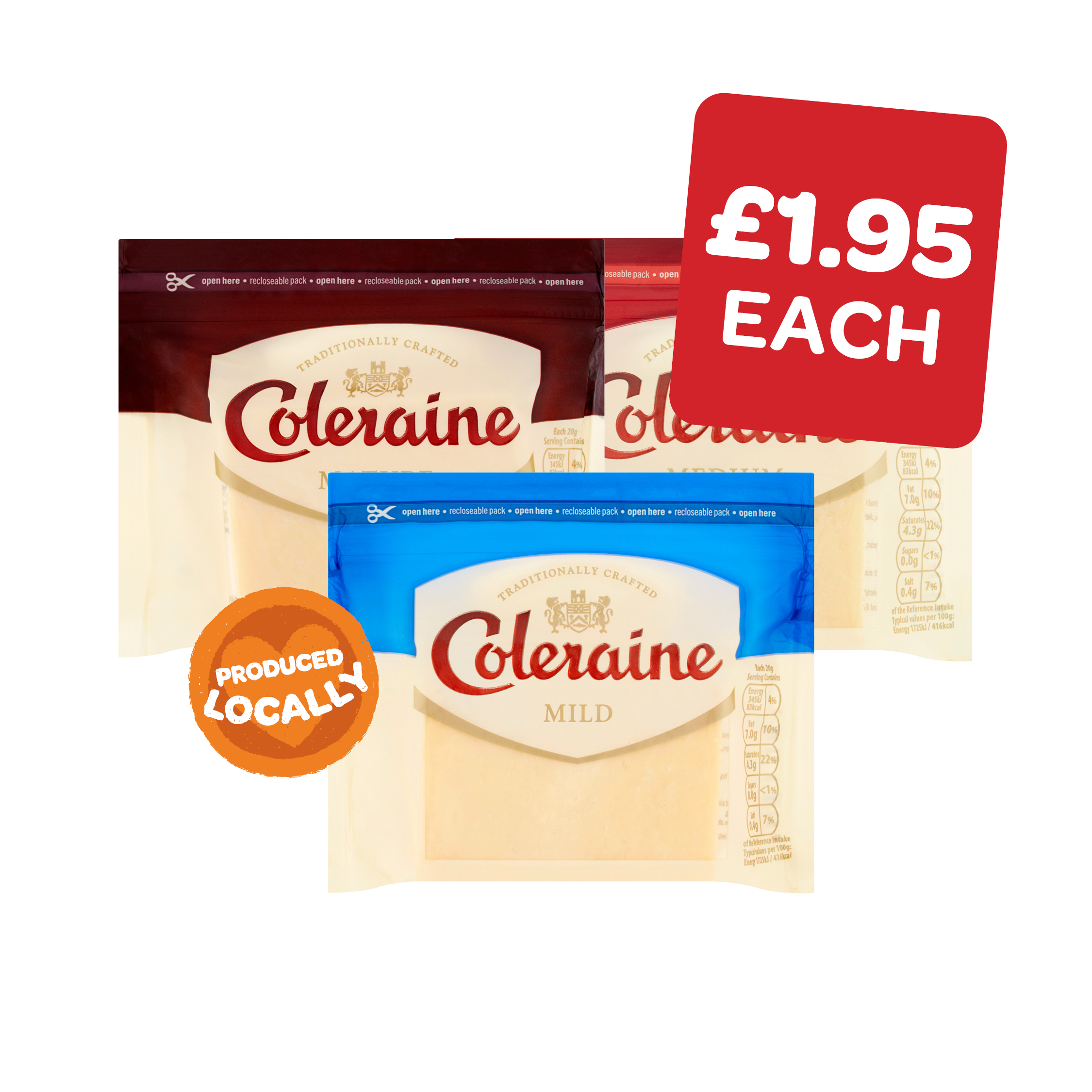 Coleraine Grated Light / Medium / Mature Cheddar