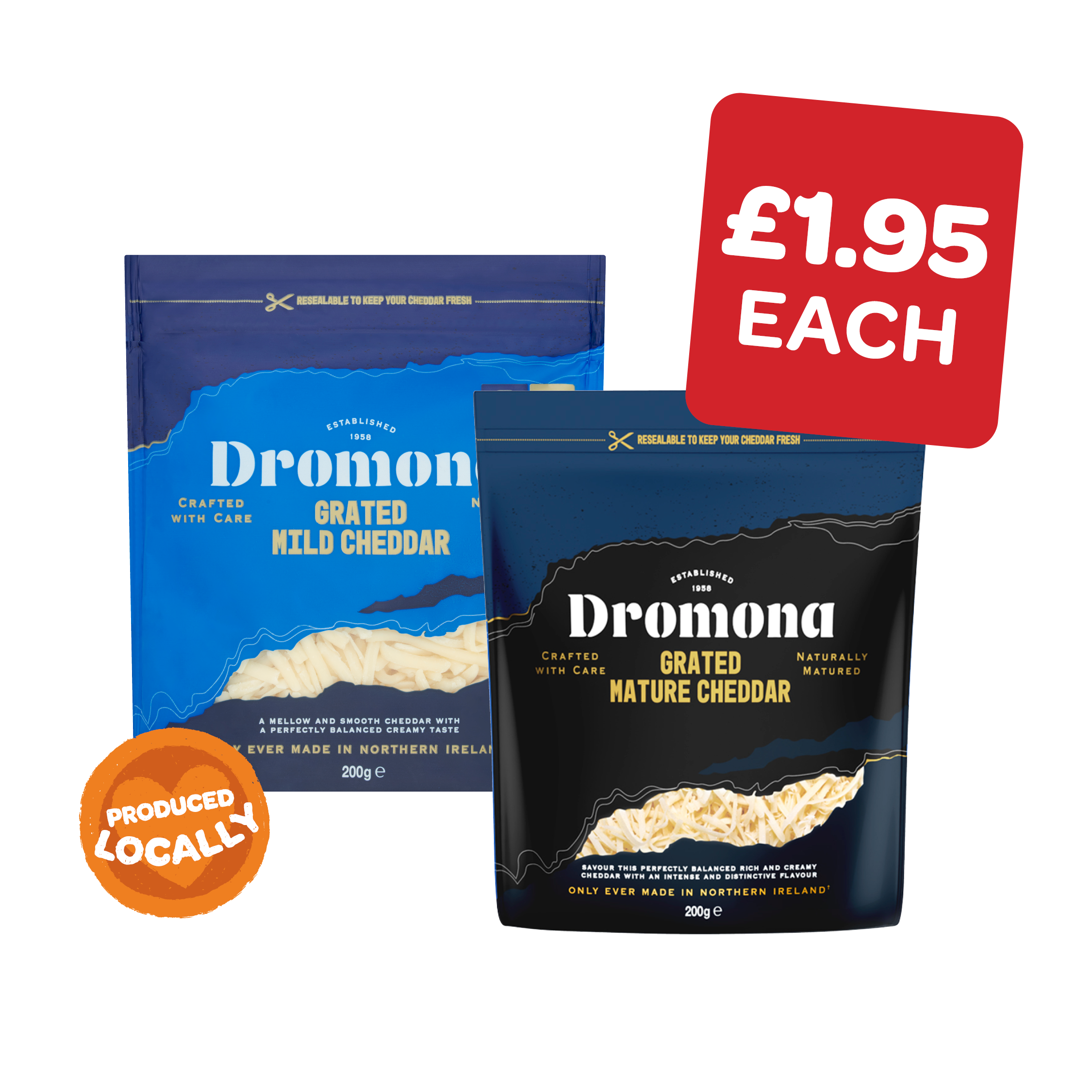 Dromona Mild / Mature Grated Cheese
