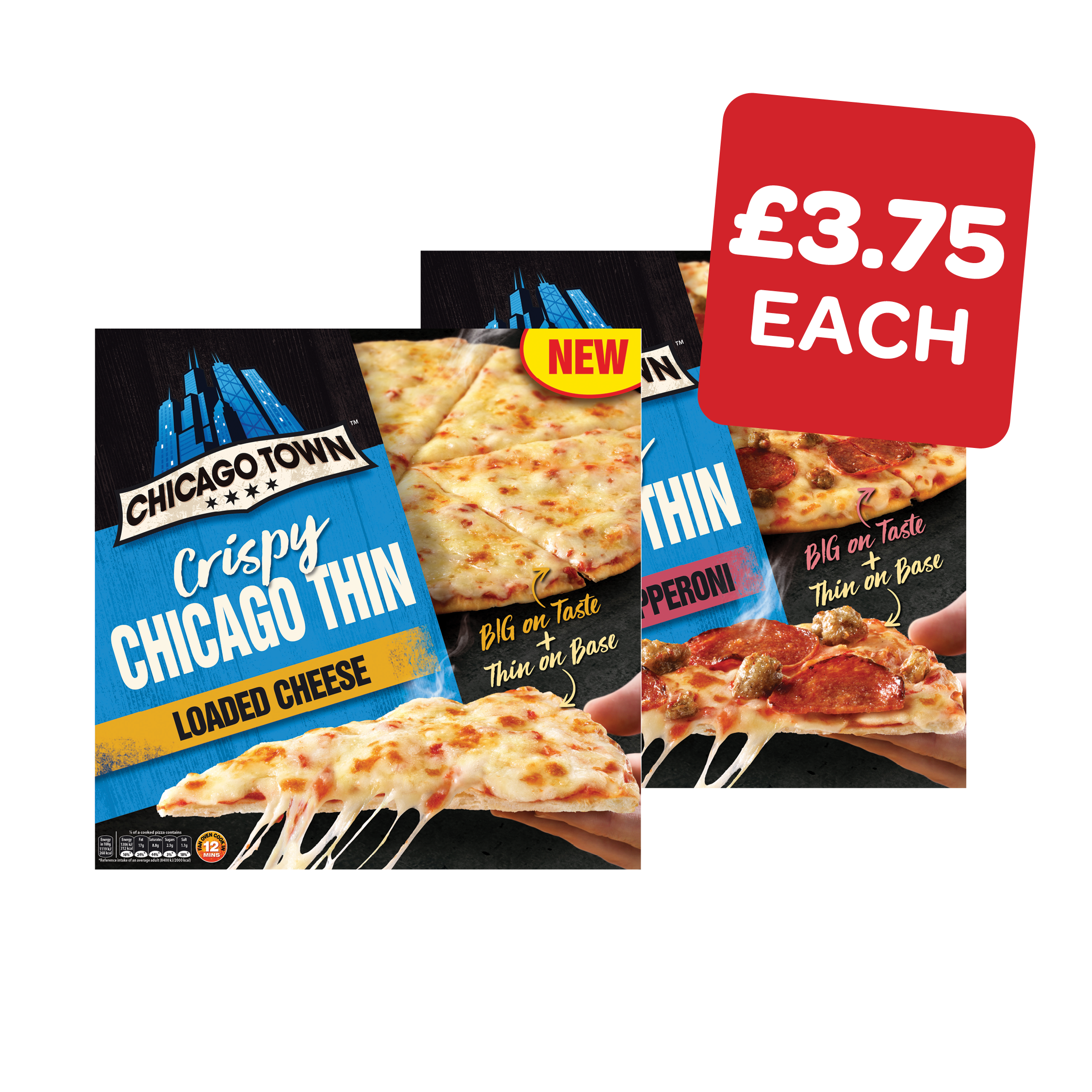 Chicago Town Crispy Thin  Cheese / Sausage & Pepperoni