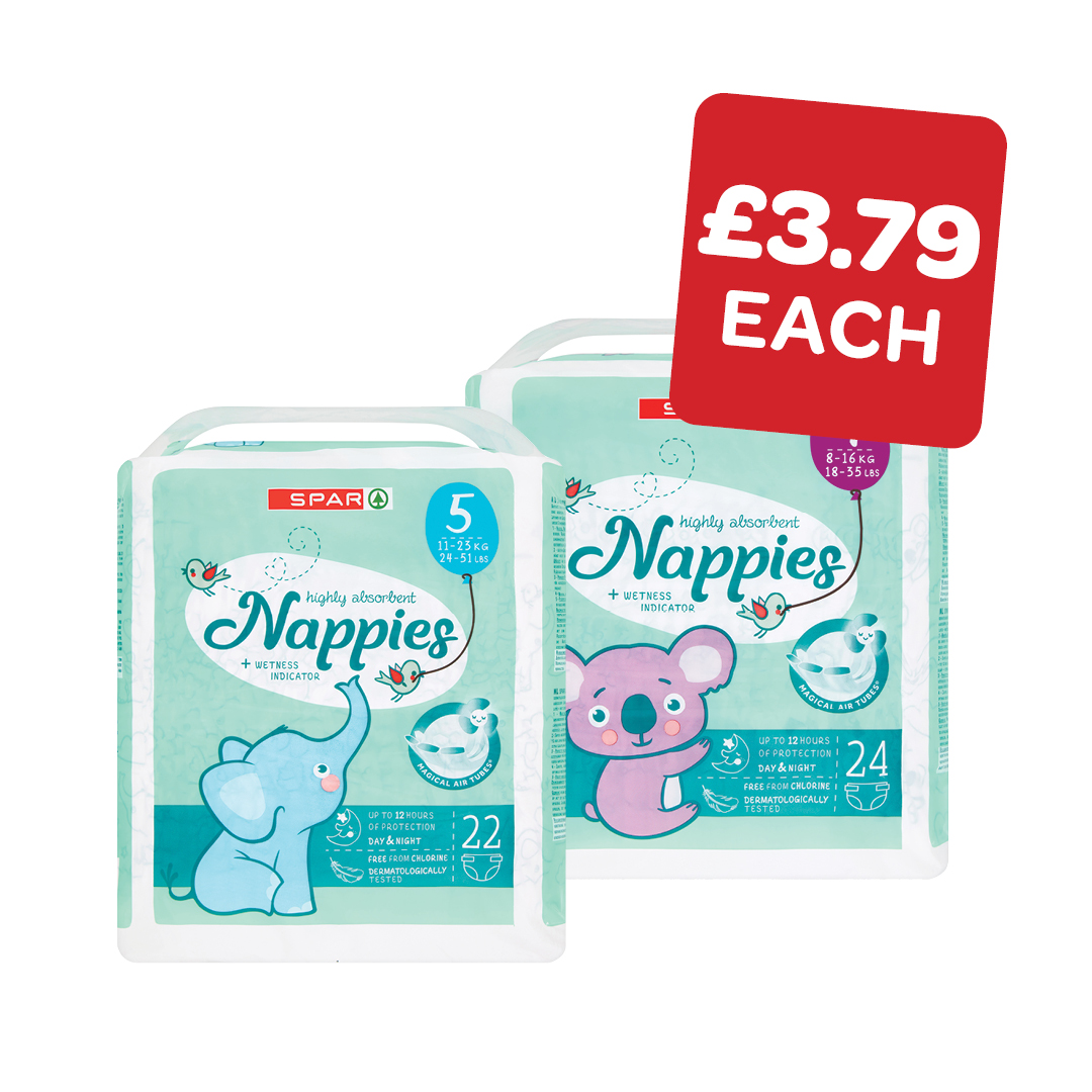 SPAR Maxi / Midi / Junior Nappies