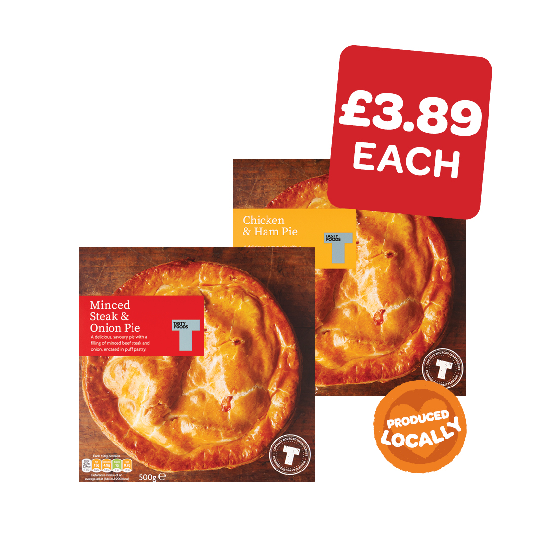Tasty Foods Creamy Chicken / Mince & Onion / Roast Chicken Pi
