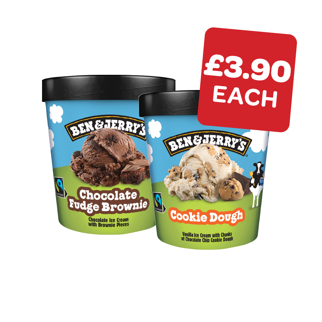 Ben & Jerrys Ice Cream Tubs