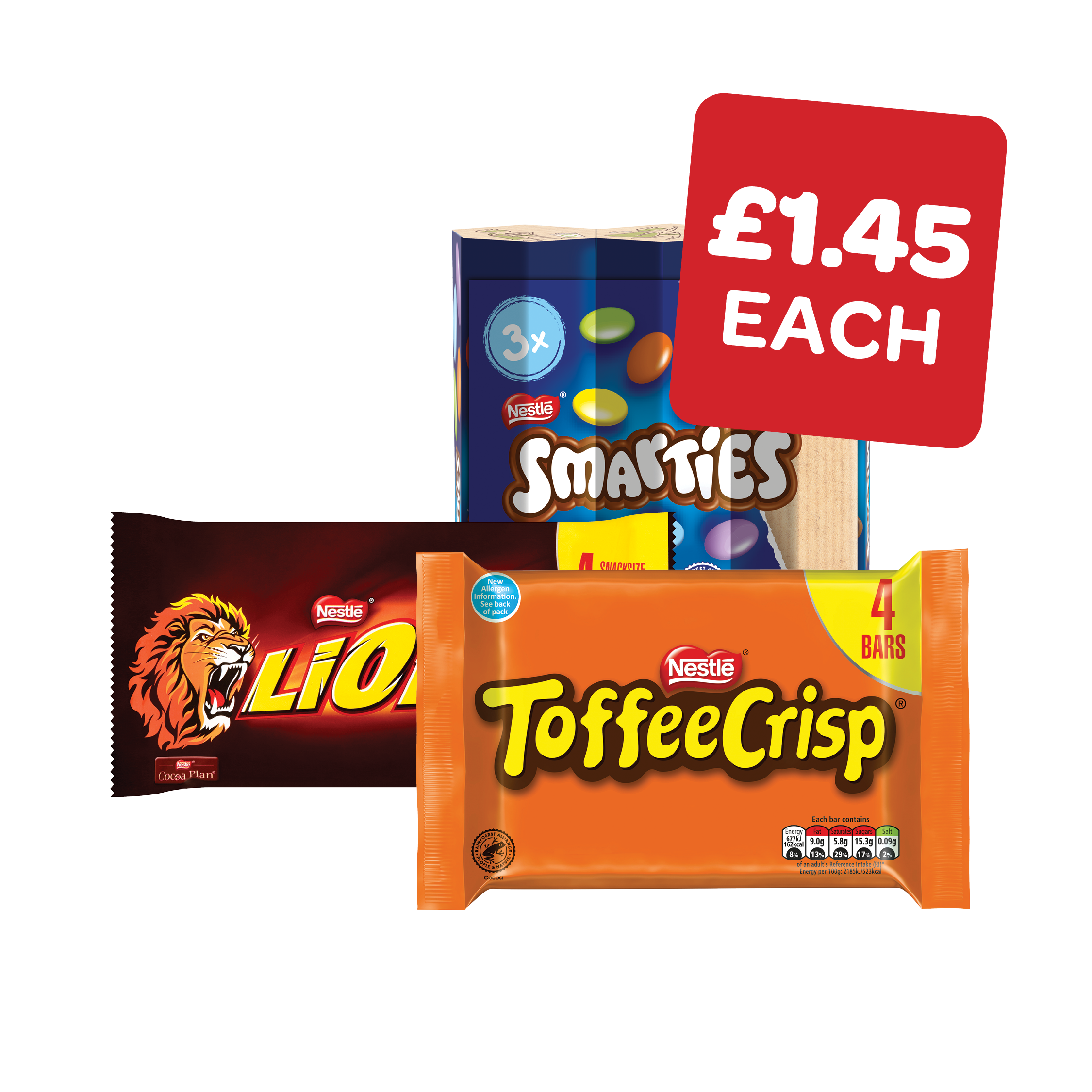 Nestle Lion Bar / Toffee Crisp /  Smarties / Milkybar Kids