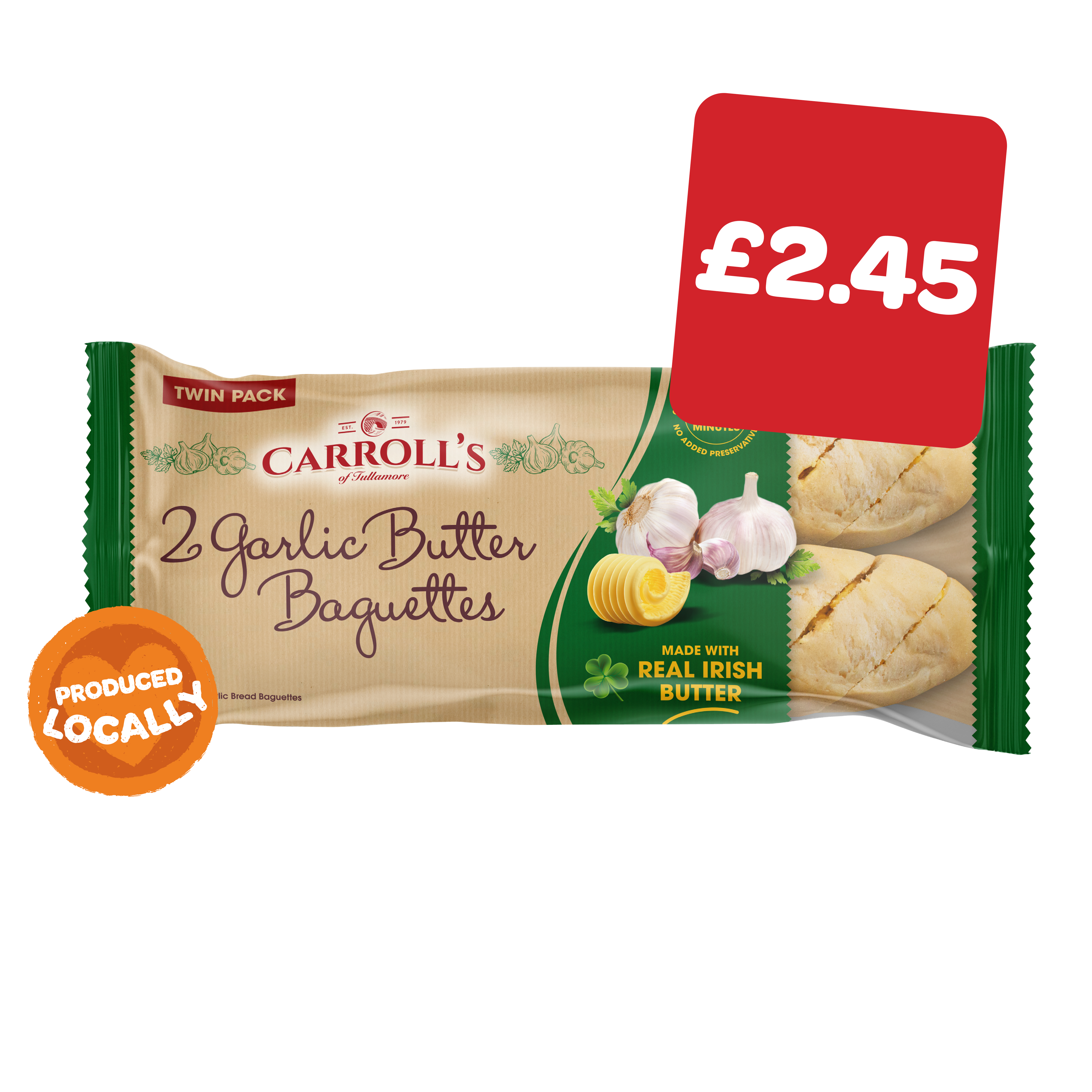 Carrolls Garlic Baguette Twin Pack