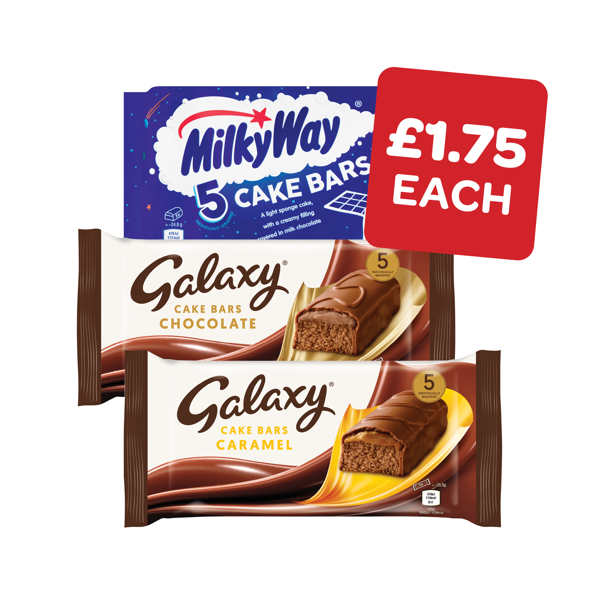 Galaxy / Galaxy Caramel / Milky Way Cake Bars