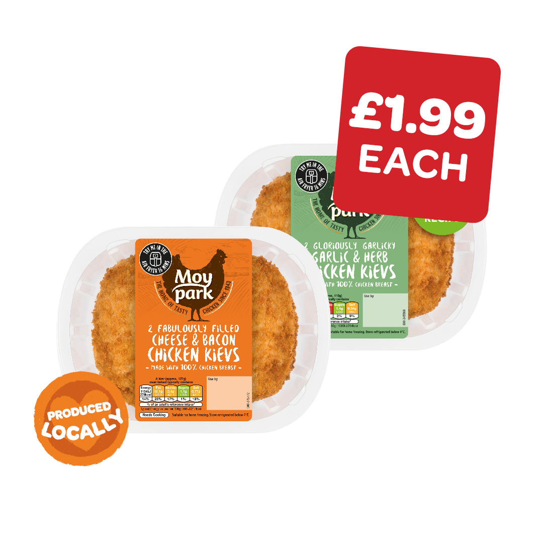 Moypark Garlic & Herb / Cheese & Bacon Chicken Kiev