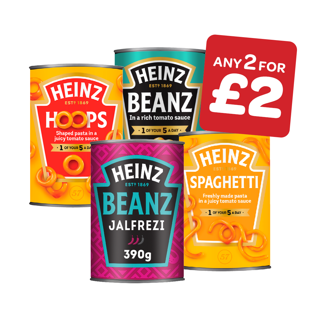 Heinz Beans / Flavoured Beans /Spaghetti / Spaghetti Hoops / Alphabetti Spaghetti