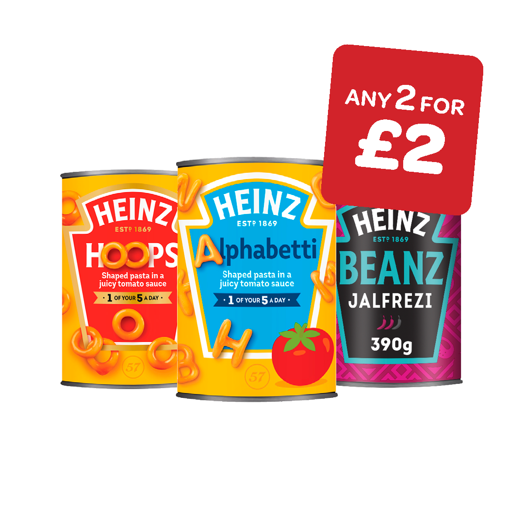 Heinz Beans / Flavoured Beans / Spaghetti Hoops /  Alphabetti Spaghetti