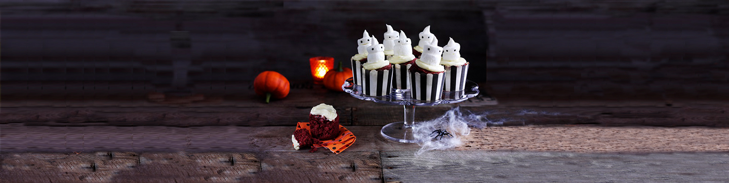 Haunted Red Velvet Cupcakes