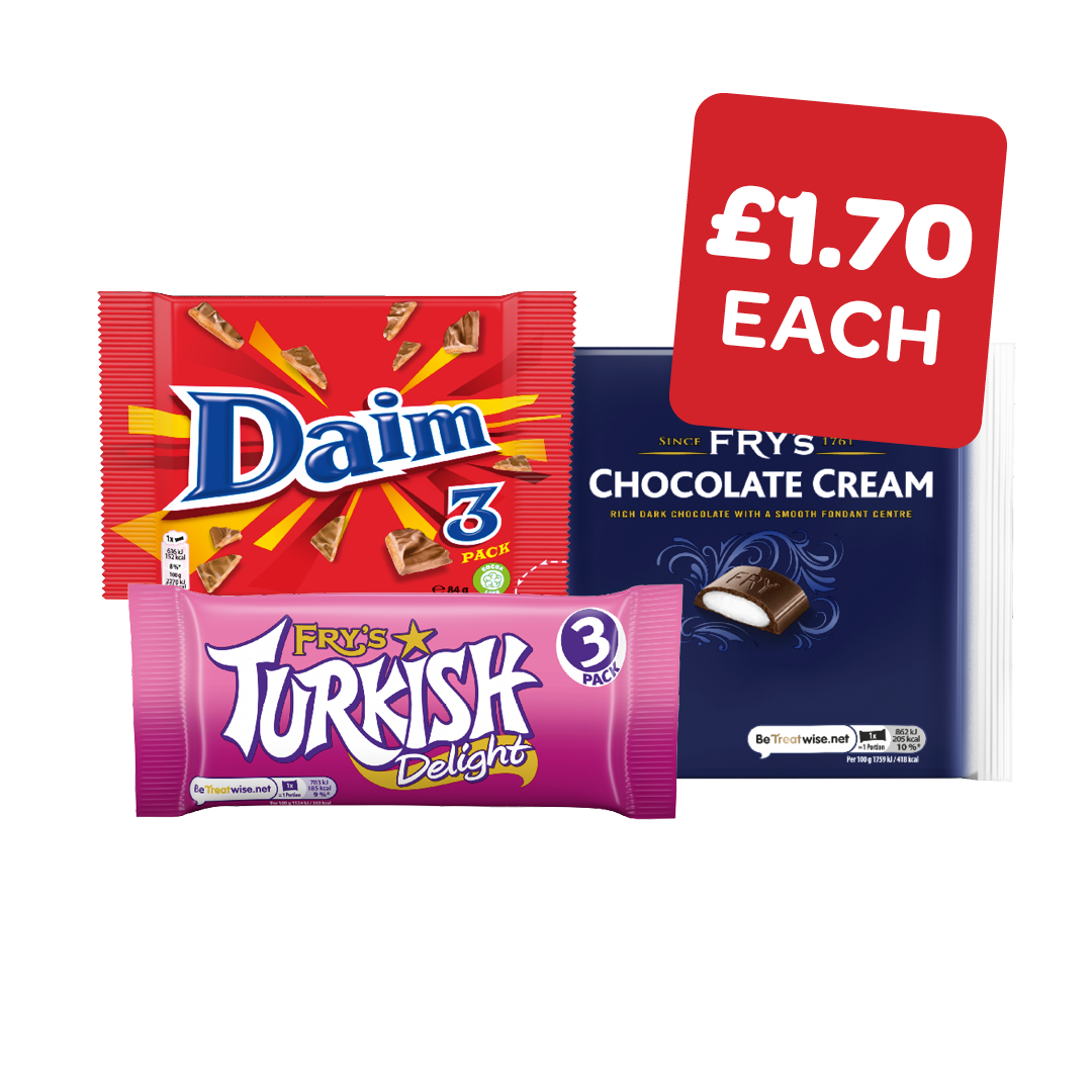 Frys Turkish Delight / Chocolate Cream / Daim Bar