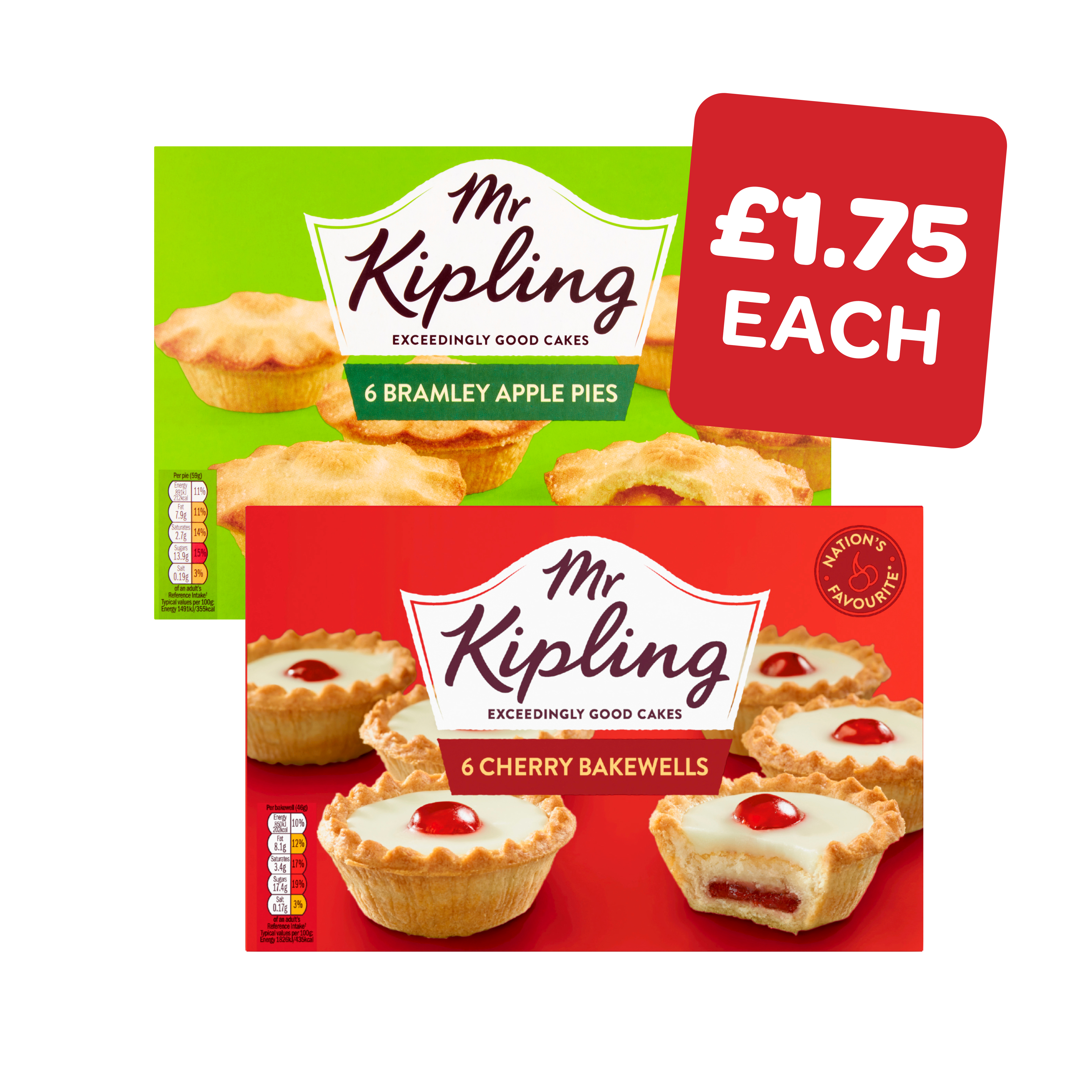 Mr Kipling Apple Pies / Cherry Bakewells