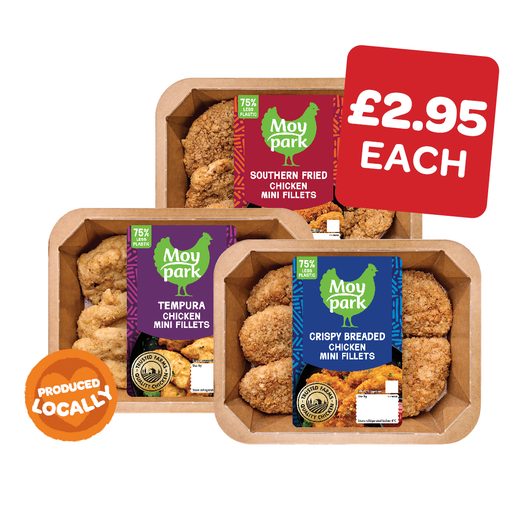 Moy Park Breaded / Southern Fried /  Tempura Mini Chicken Fillets
