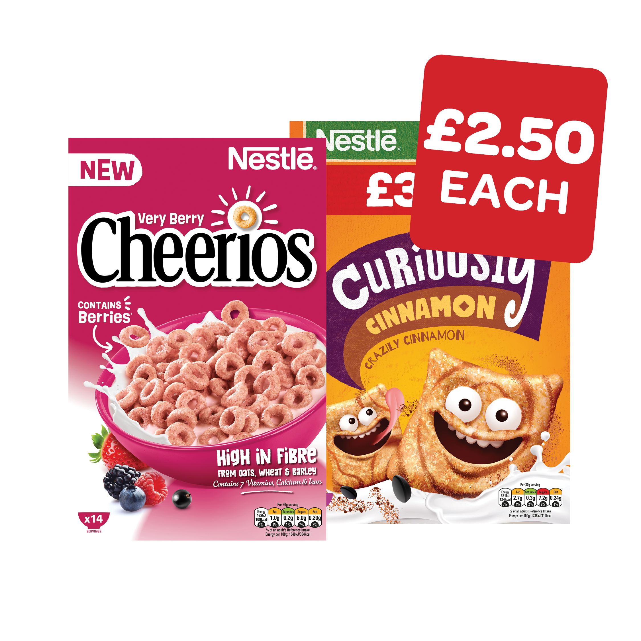 Nestle Curiously Cinnamon / Very Berry Cheerios