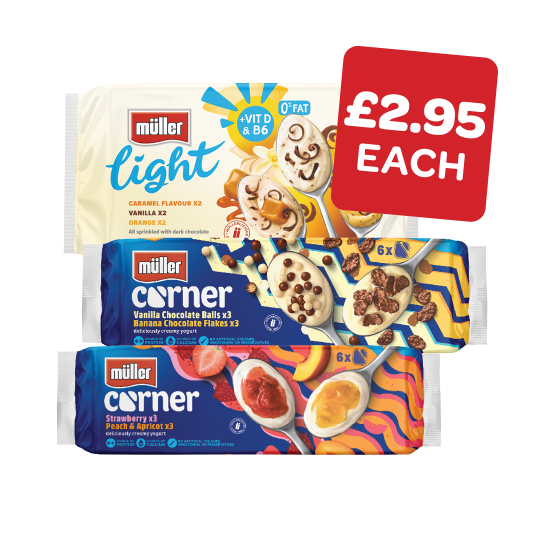 Muller Corner Yoghurts  124g / Mullerlight 140g