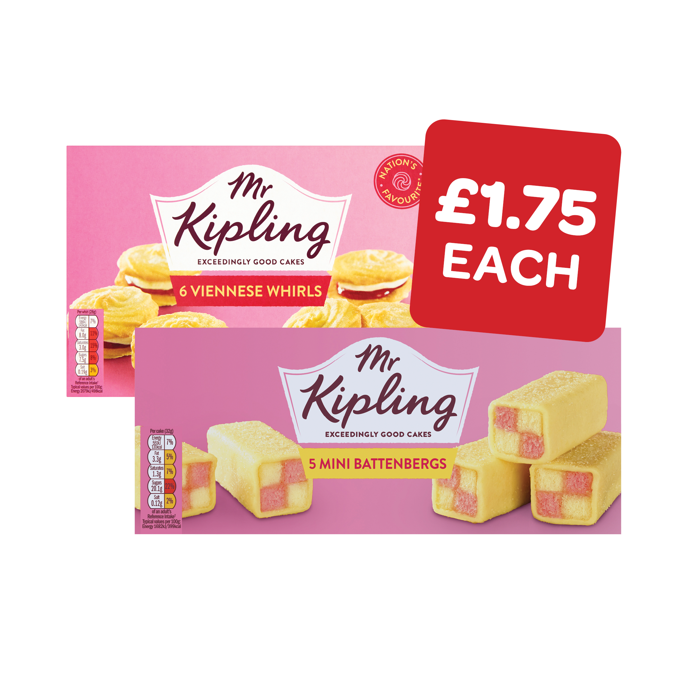 Mr Kipling Viennese Whirls /Mini Battenbergs