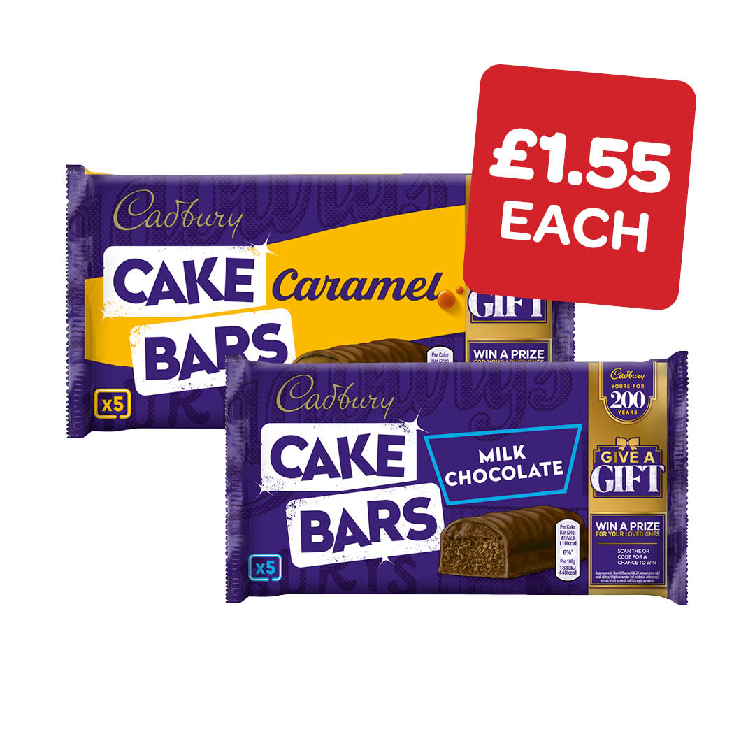 Cadbury Chocolate / Caramel / Fudge / Crunchie Cake Bars