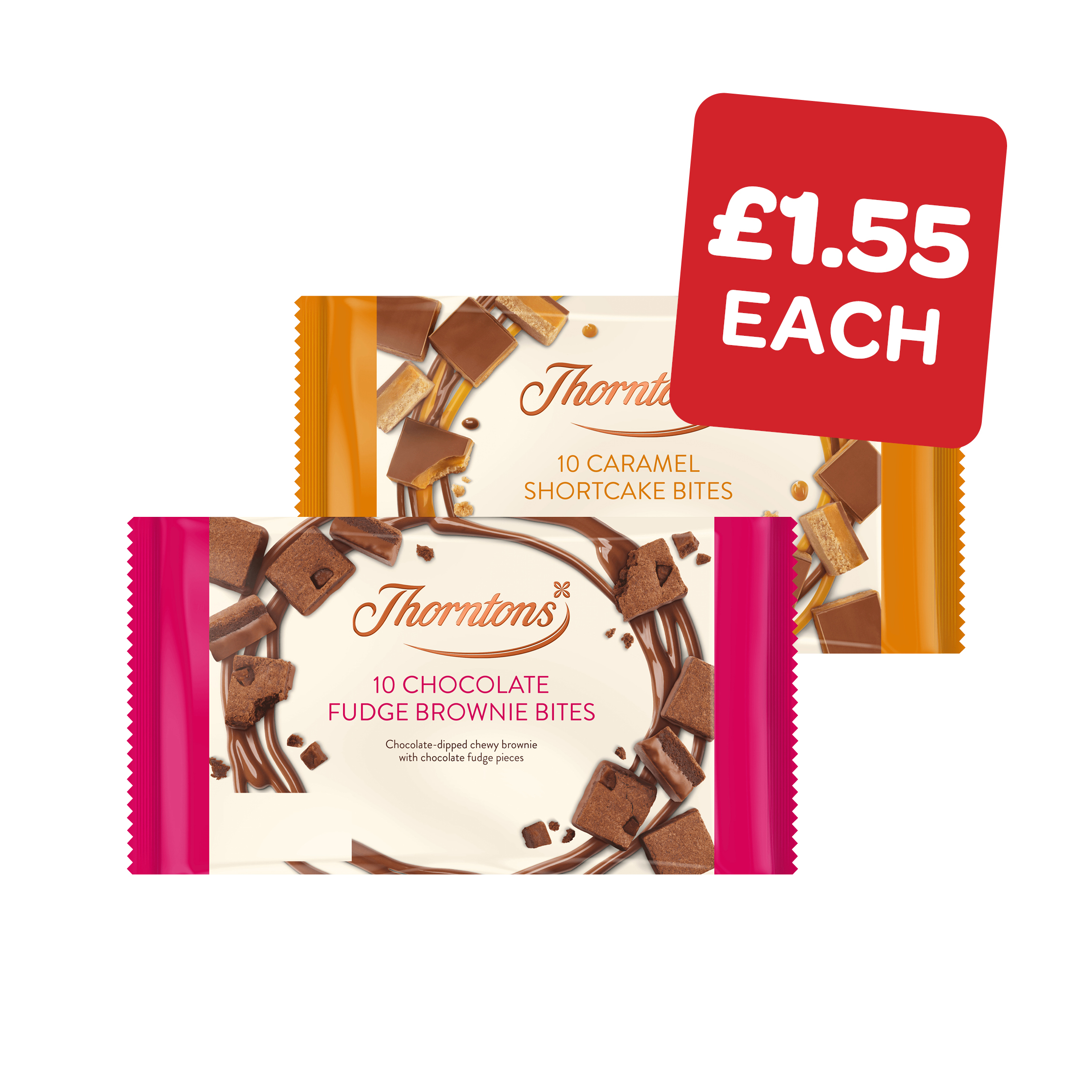 Thornton’s Caramel Shortcake / Chocolate Fudge Brownie Bites