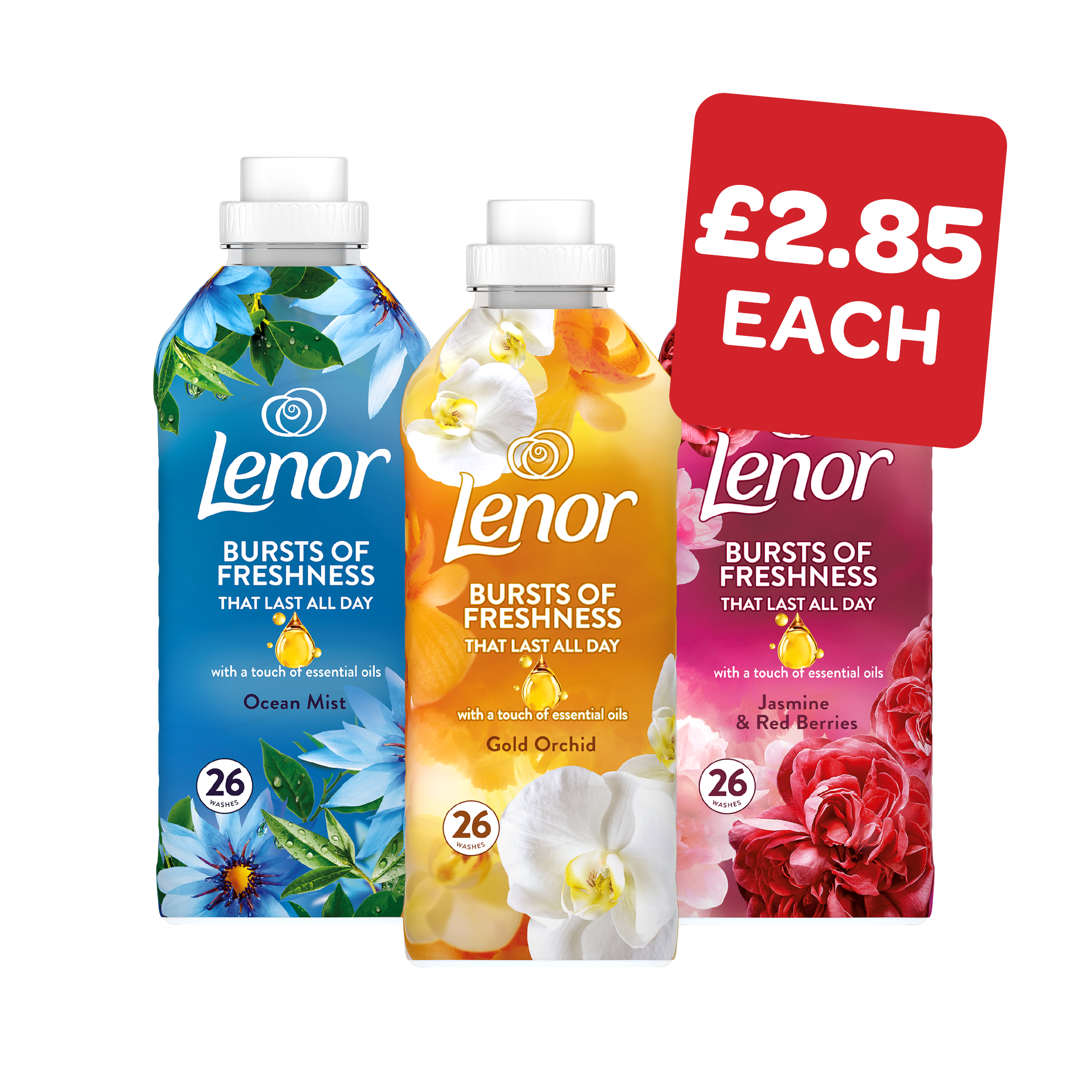 Lenor Gold Orchid / Ocean Escape / Ruby Jasmine Fabric Conditioner