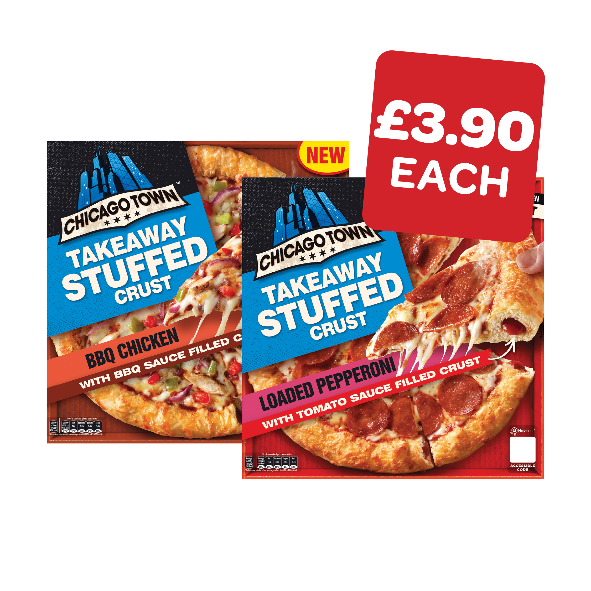 Chicago Town Stuffed Crust Takeaway Pizza Range
