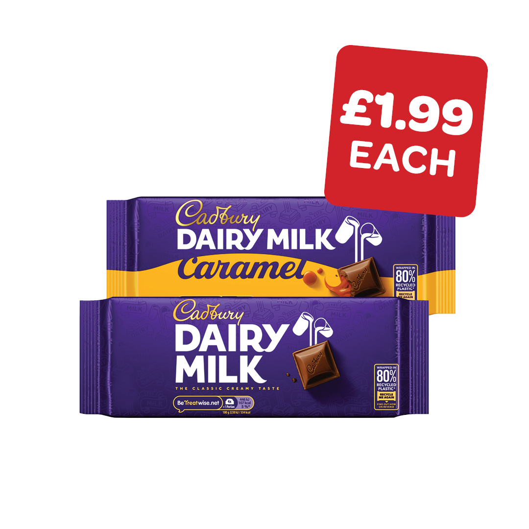 Cadbury Dairymilk / Caramel / Wholenut / Crunchie / Fruit & Nut
