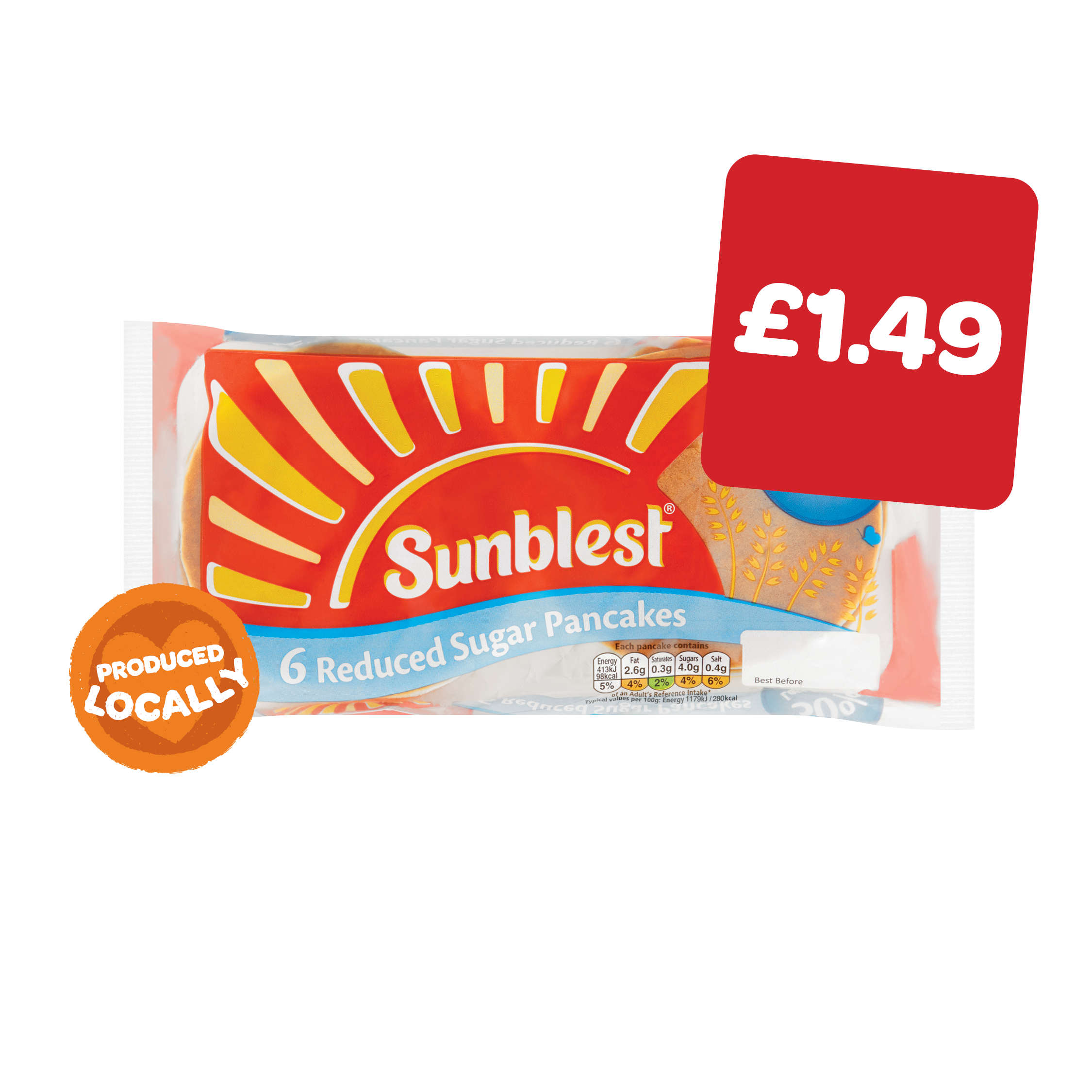 Sunblest Reduced Sugar Pancakes
