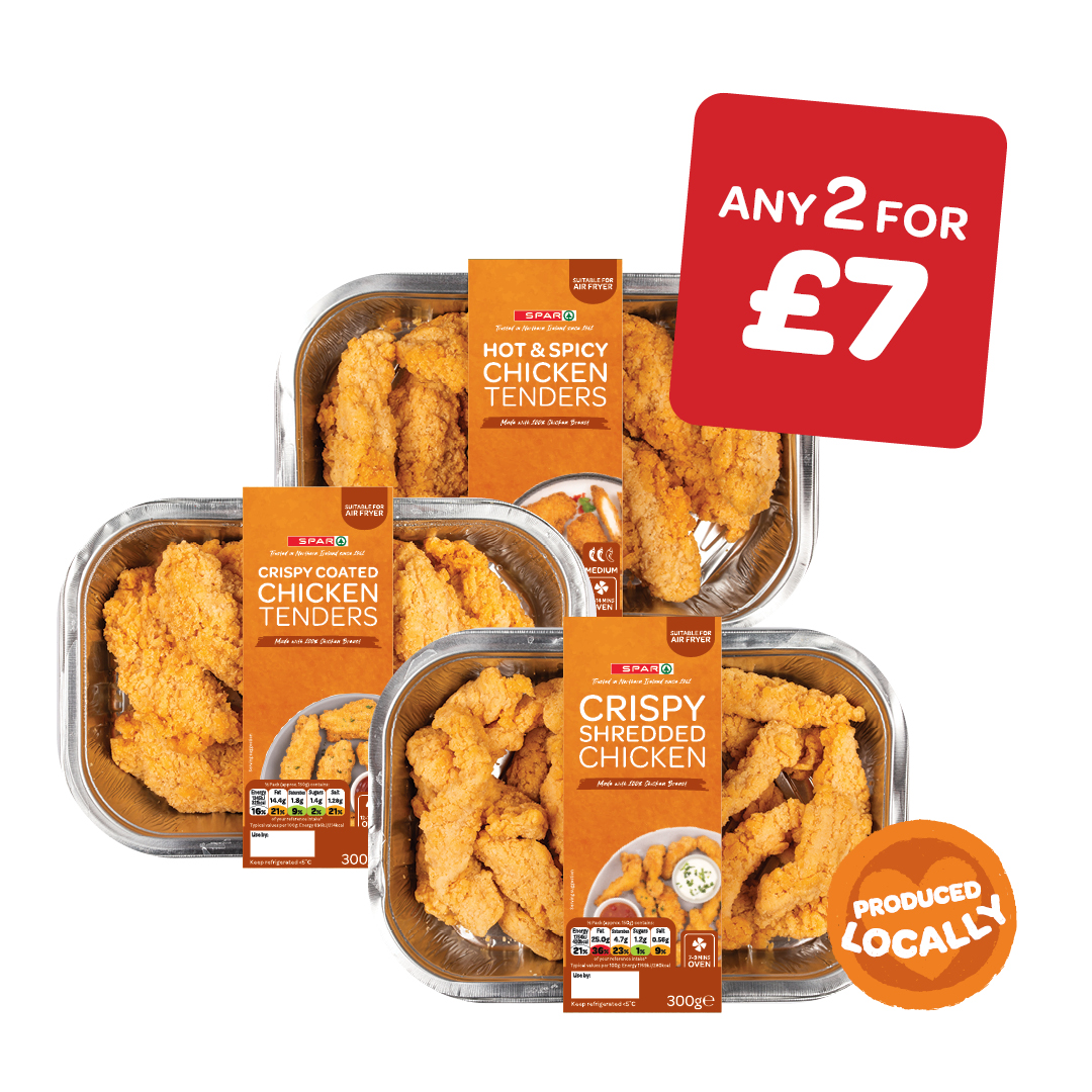 SPAR Crispy / Southern Fried Fillets / Crispy Tenders / Crispy Shredded Chicken / Hot & Spicy Tenders