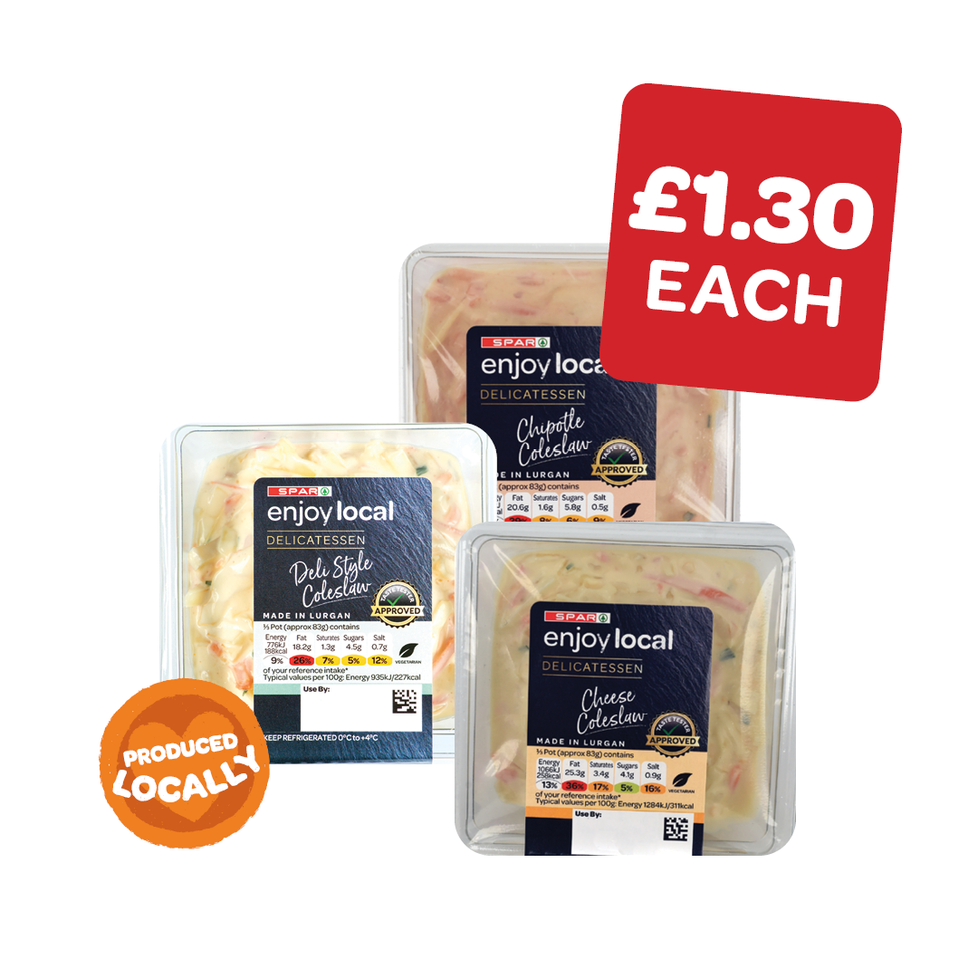 enjoy local Flavoured Coleslaws