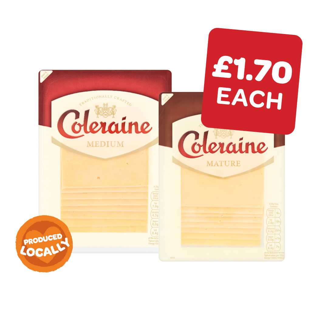 Coleraine Mild / Medium /  Mature Cheese Slices