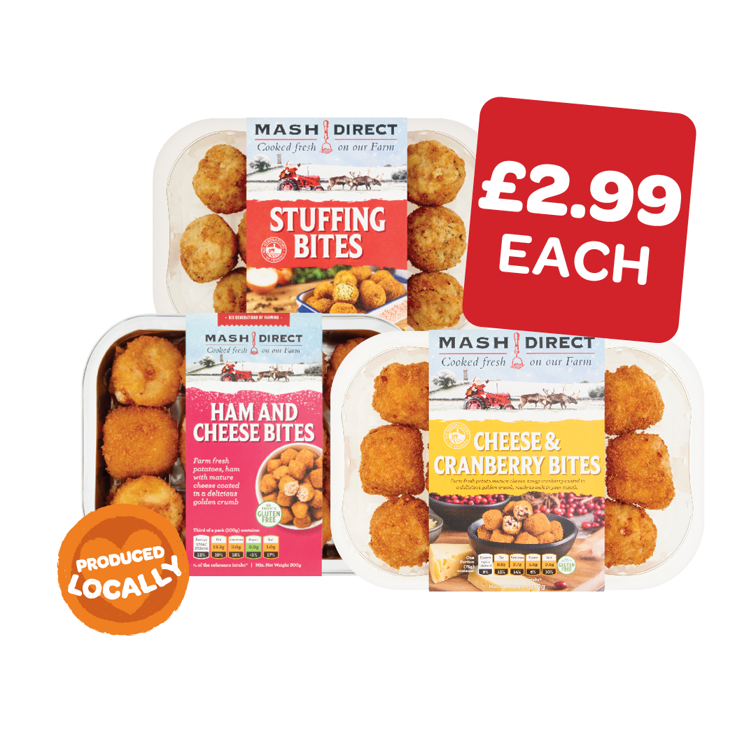 Mash Direct Stuffing Bites/Ham &  Cheese Bites/Cheese & Cranberry Bites
