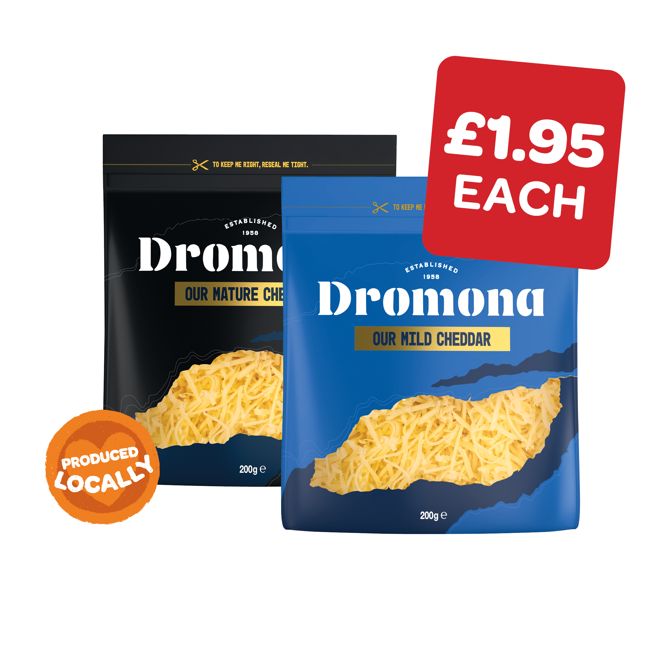 Dromona Mild / Mature Grated Cheese