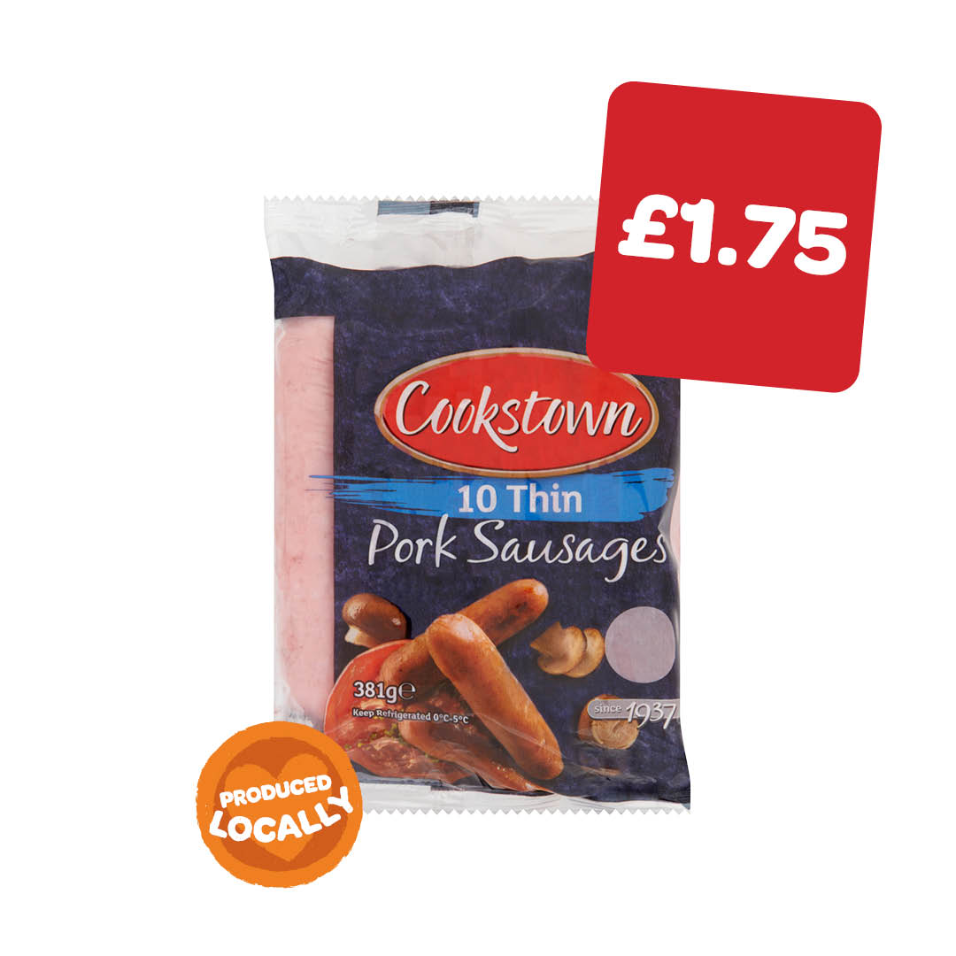 Cookstown Thin Pork Sausages 10 Pack