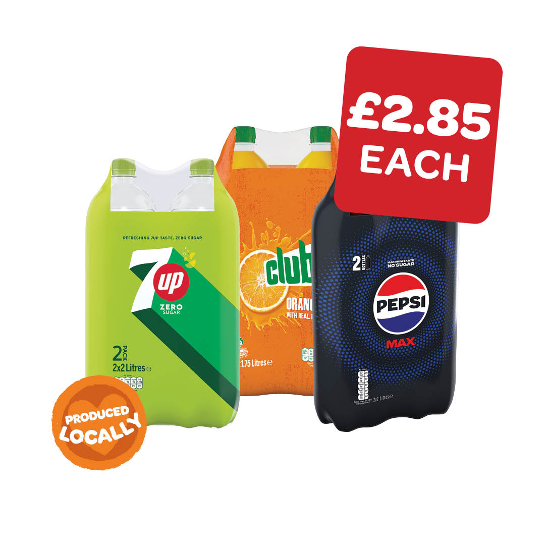 Pepsi Max / Club / 7UP Zero 2 Litre