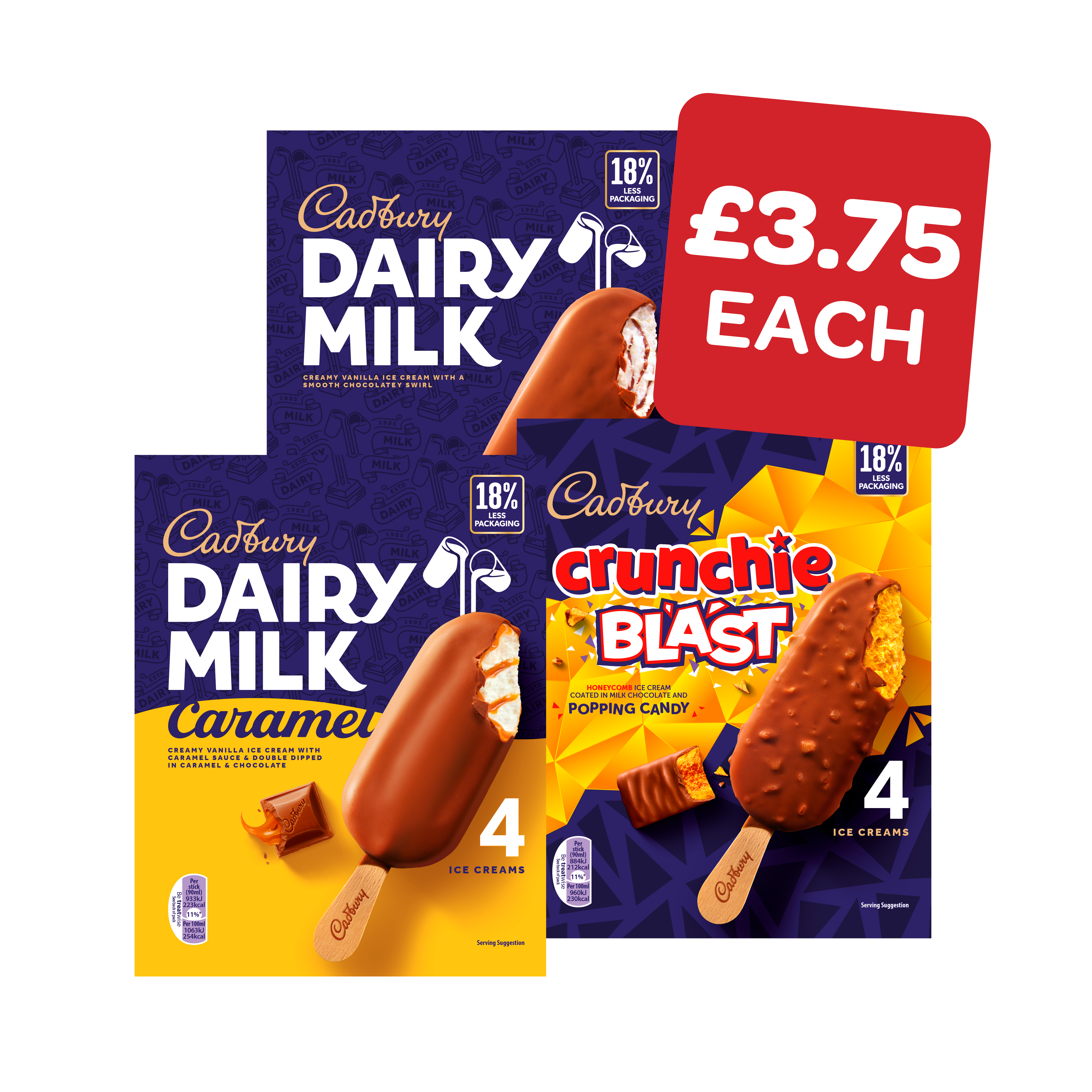 Cadburys Dairymilk / Crunchie / Caramel