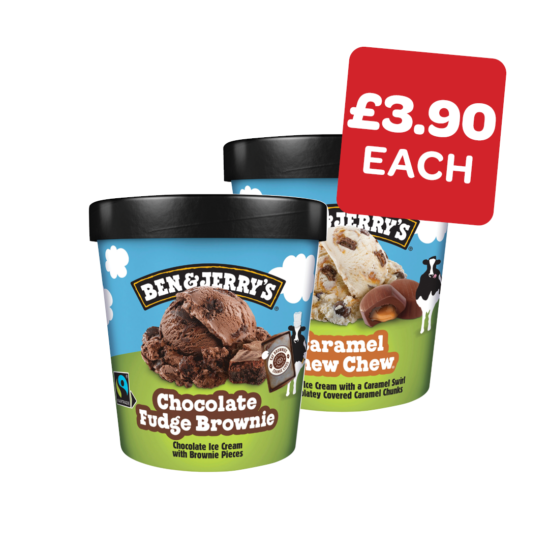 Ben & Jerrys Ice Cream Tubs