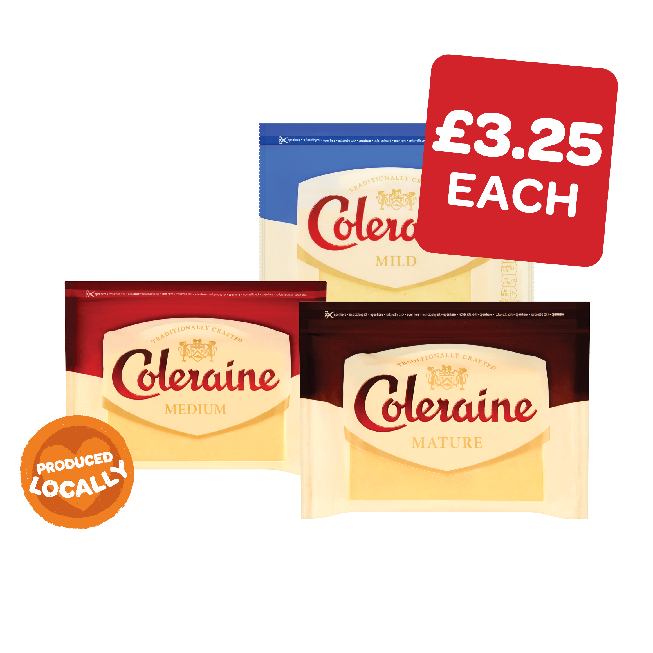 Coleraine Mild / Medium /  Mature Block Cheese
