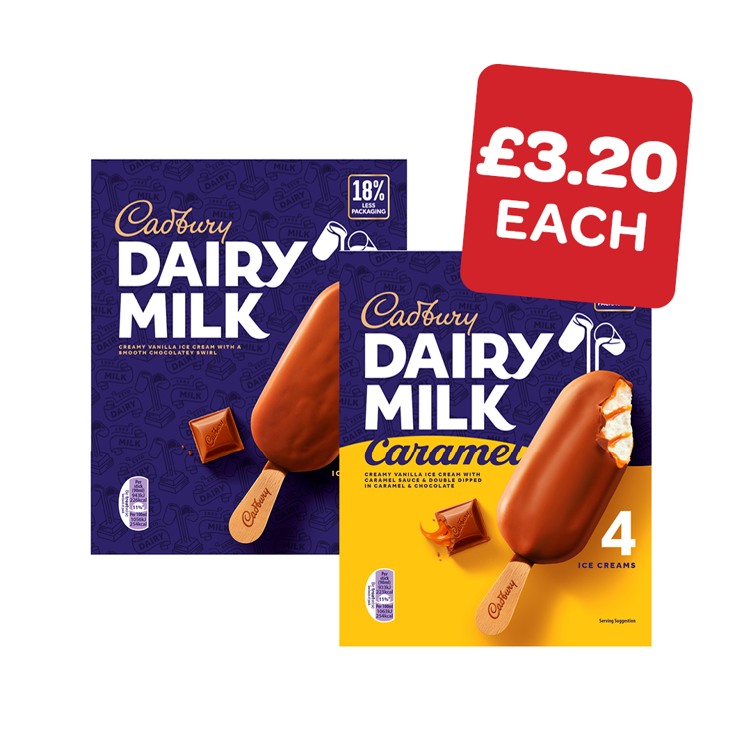 Cadbury Dairymilk / Crunchie / Caramel