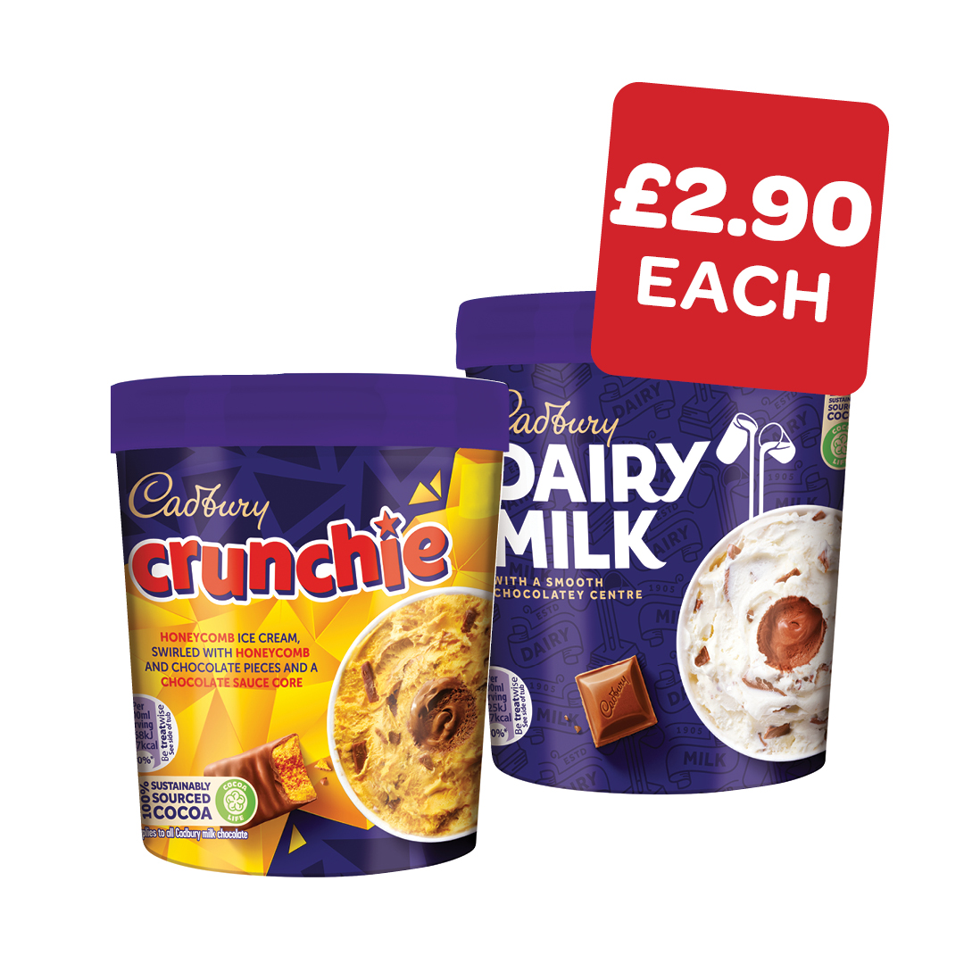 Cadbury Caramel / Dairymilk / Crunchie Tubs