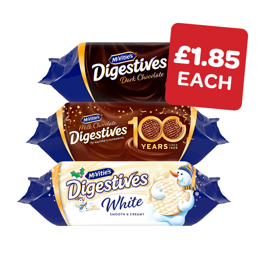 McVitie’s Digestives White / Milk / Dark / Gold Chocolate