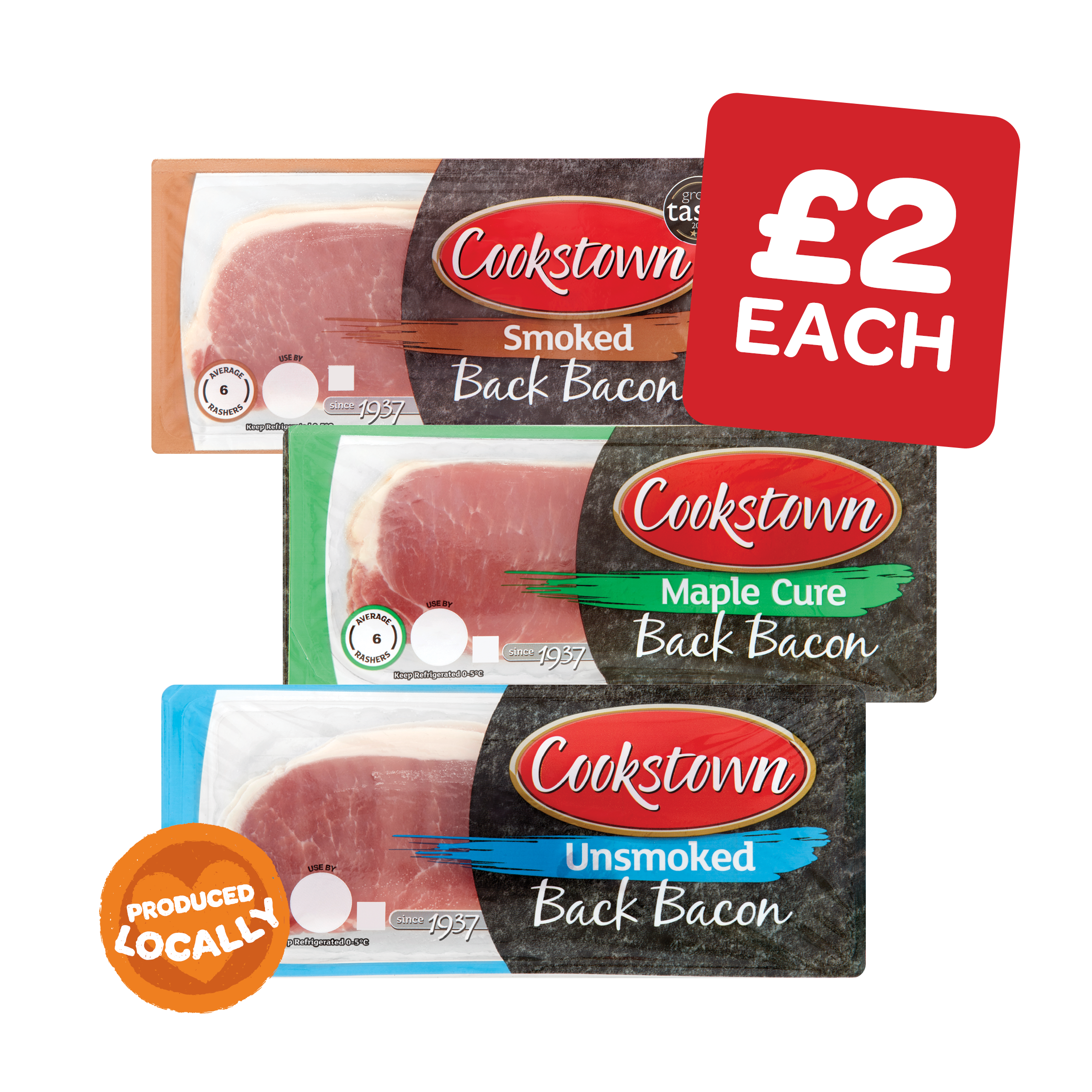 Cookstown Unsmoked / Smoked / Maple Back Bacon