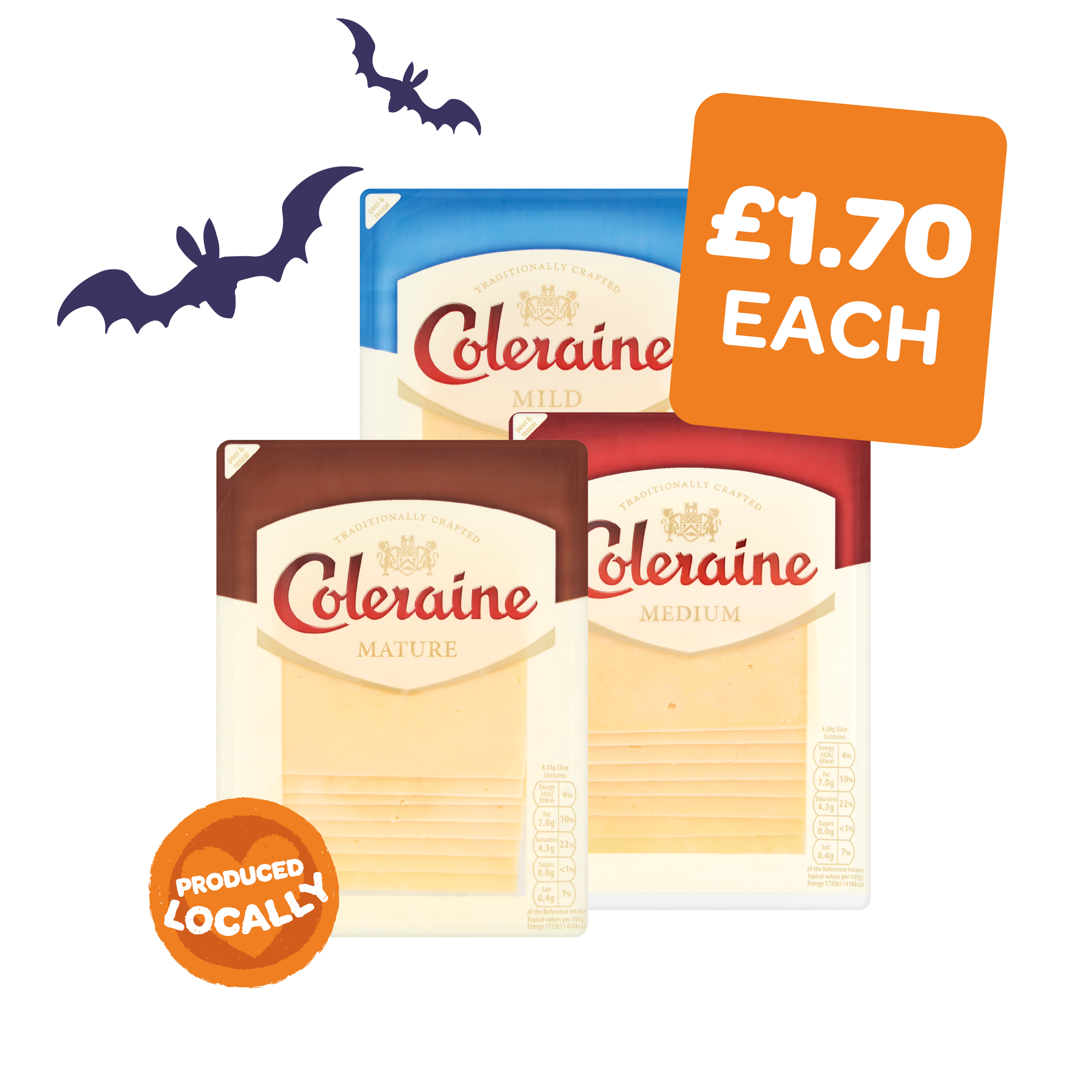 Coleraine Mild / Medium /  Mature Cheese Slices