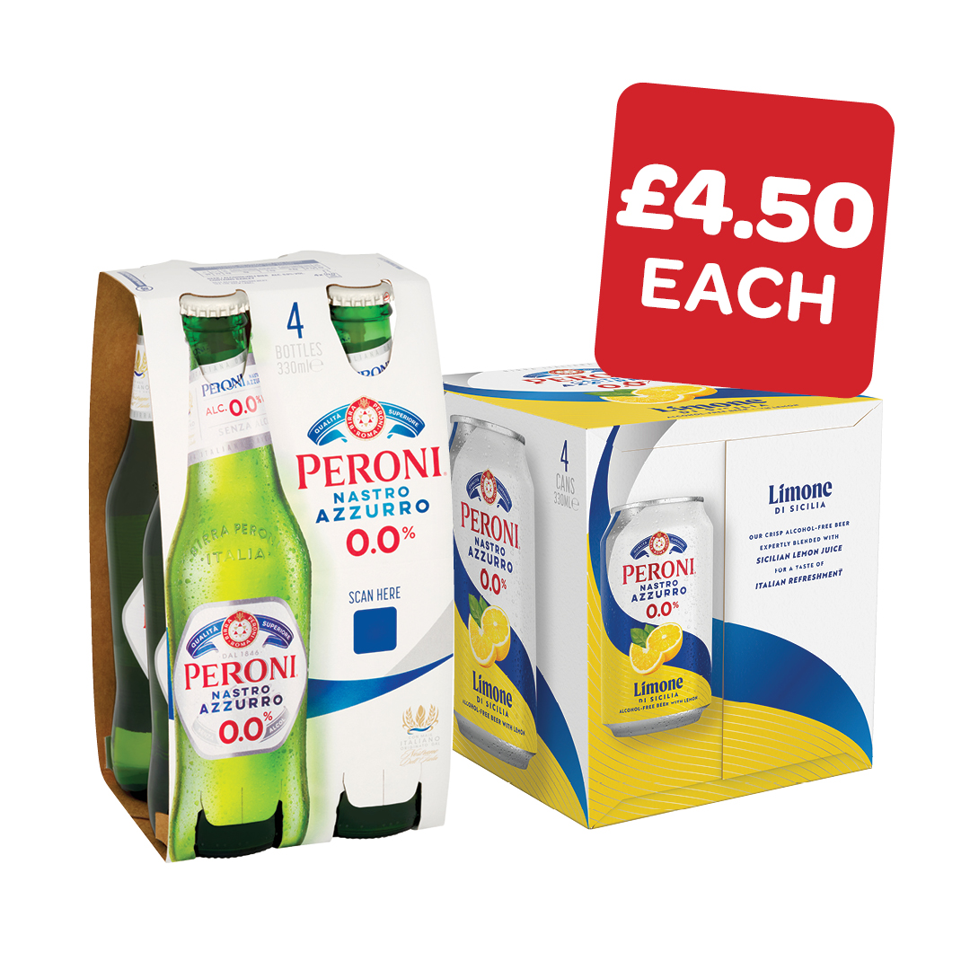 Peroni 0.0% Bottle / Peroni Nastro Limone / Arancia 0.0% Can