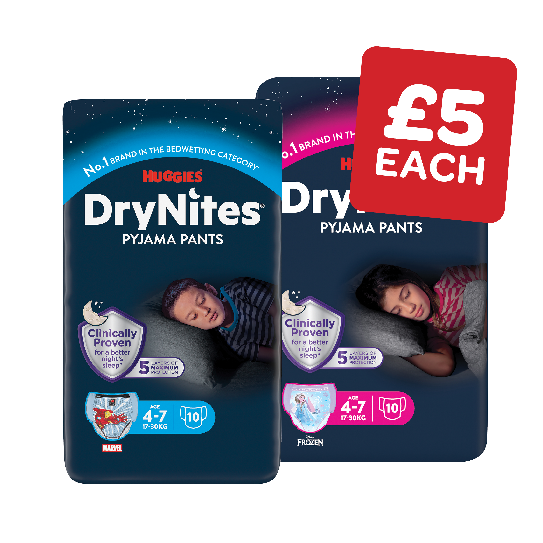 Huggies Dry Nites Boy / Girl 4 - 7 Years