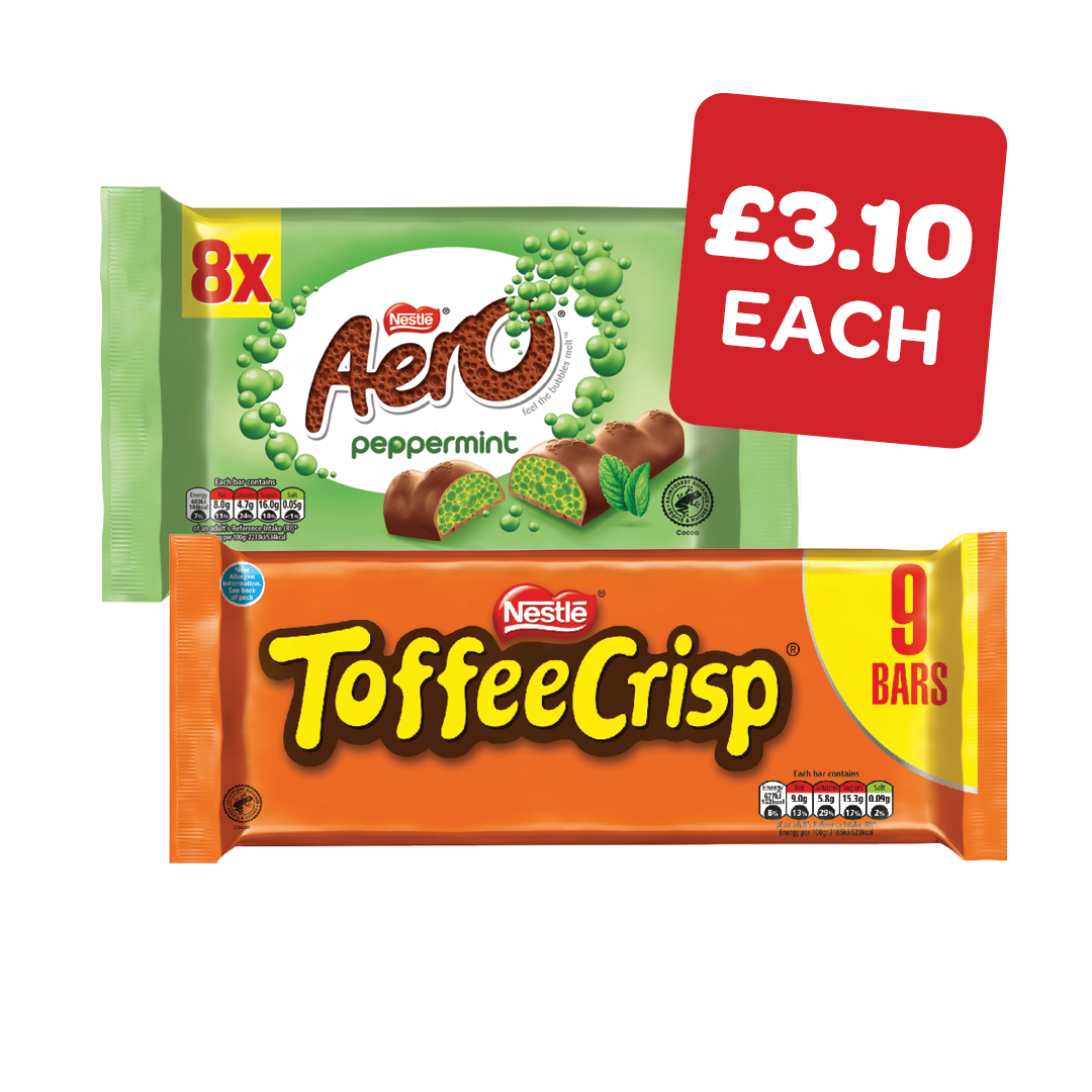 Kit Kat 4 Finger / Chunky / Aero  Peppermint / Toffee Crisp