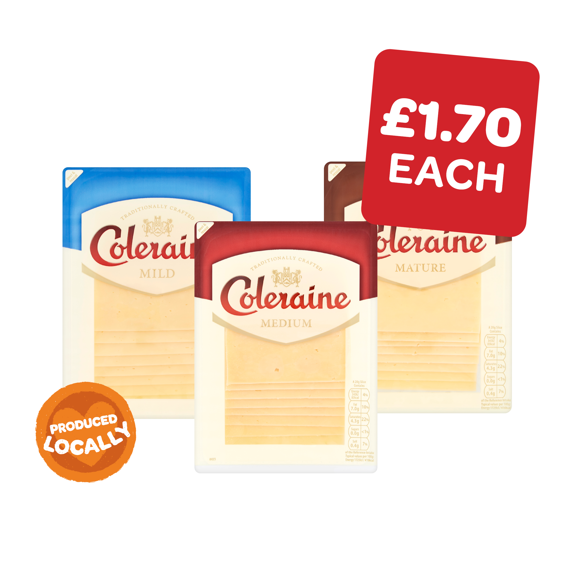 Coleraine Mild / Medium / Mature Cheese Slices
