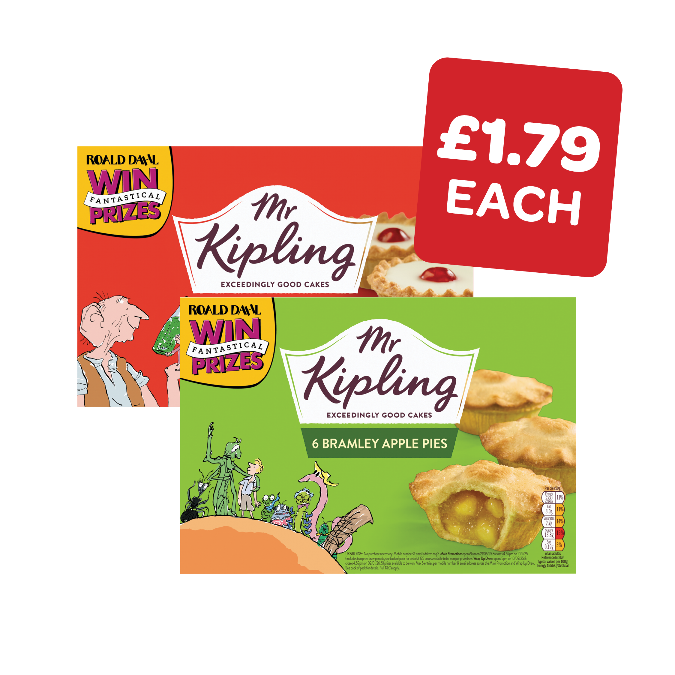 Mr Kipling Apple Pies /  Cherry Bakewells