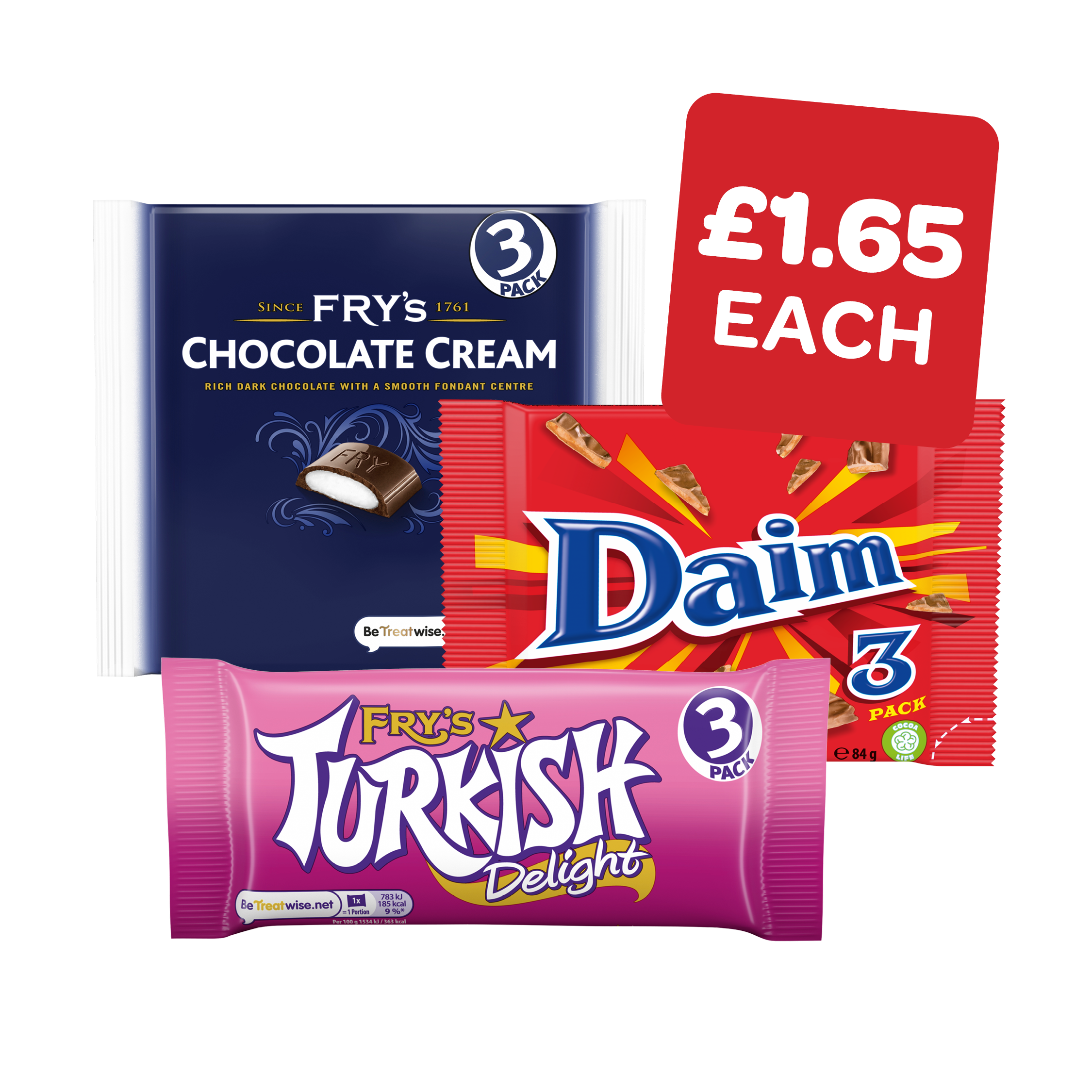 Frys Turkish Delight /  Chocolate Cream / Daim Bar
