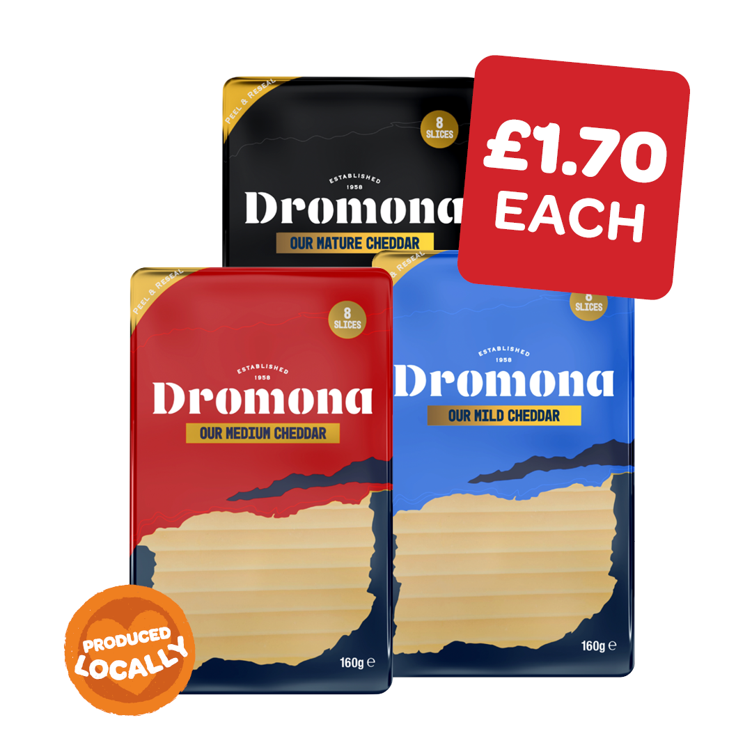 Dromona Sliced Mild / Medium / Mature Cheddar