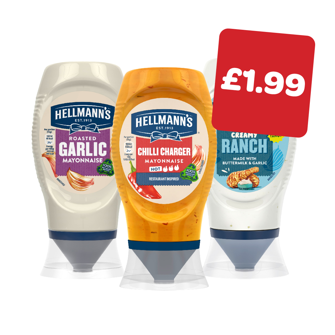 Hellmanns Chilli / Garlic Mayonnaise / Ranch Sauce